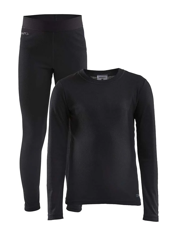 Kid's Core Warm Baselayer Set - Black - Image 5