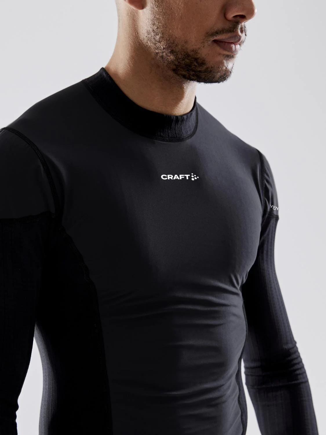 Men's Active Extreme X Wind Baselayer - Black/Granite - Image 3