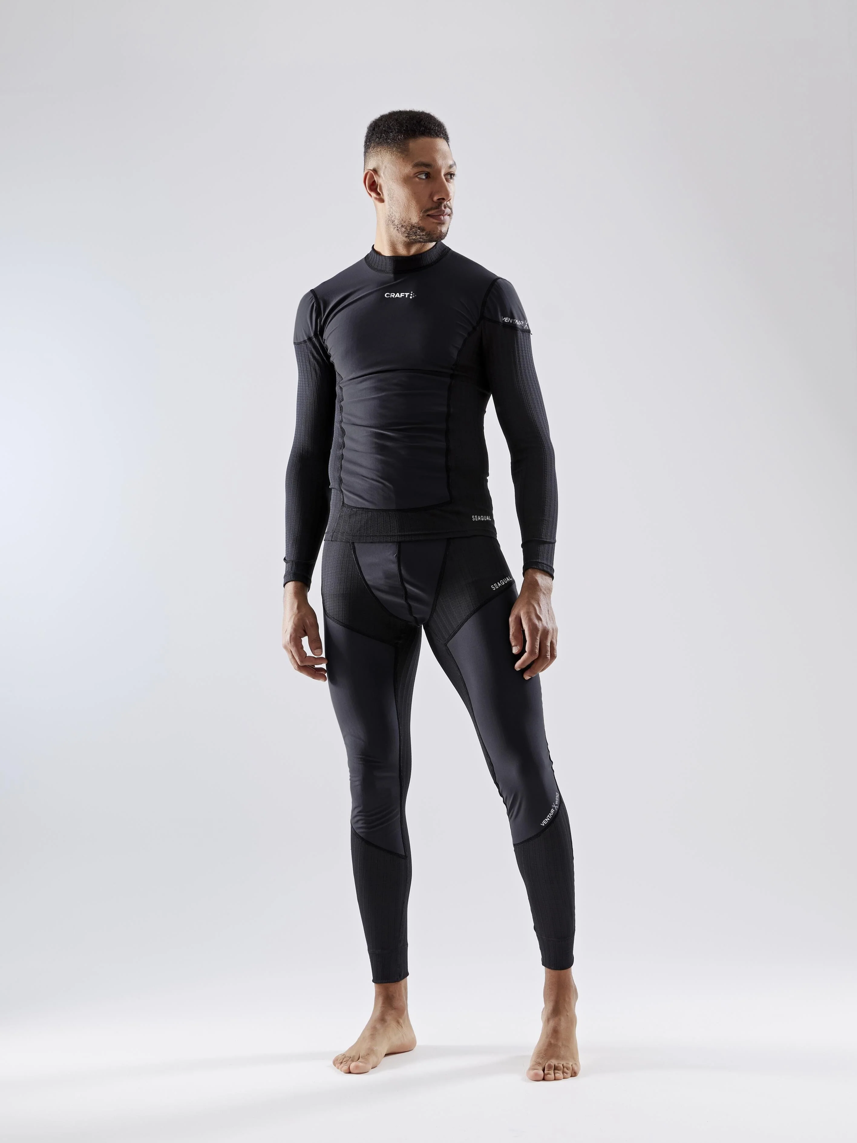 Men's Active Extreme X Wind Baselayer - Black/Granite - Image 5