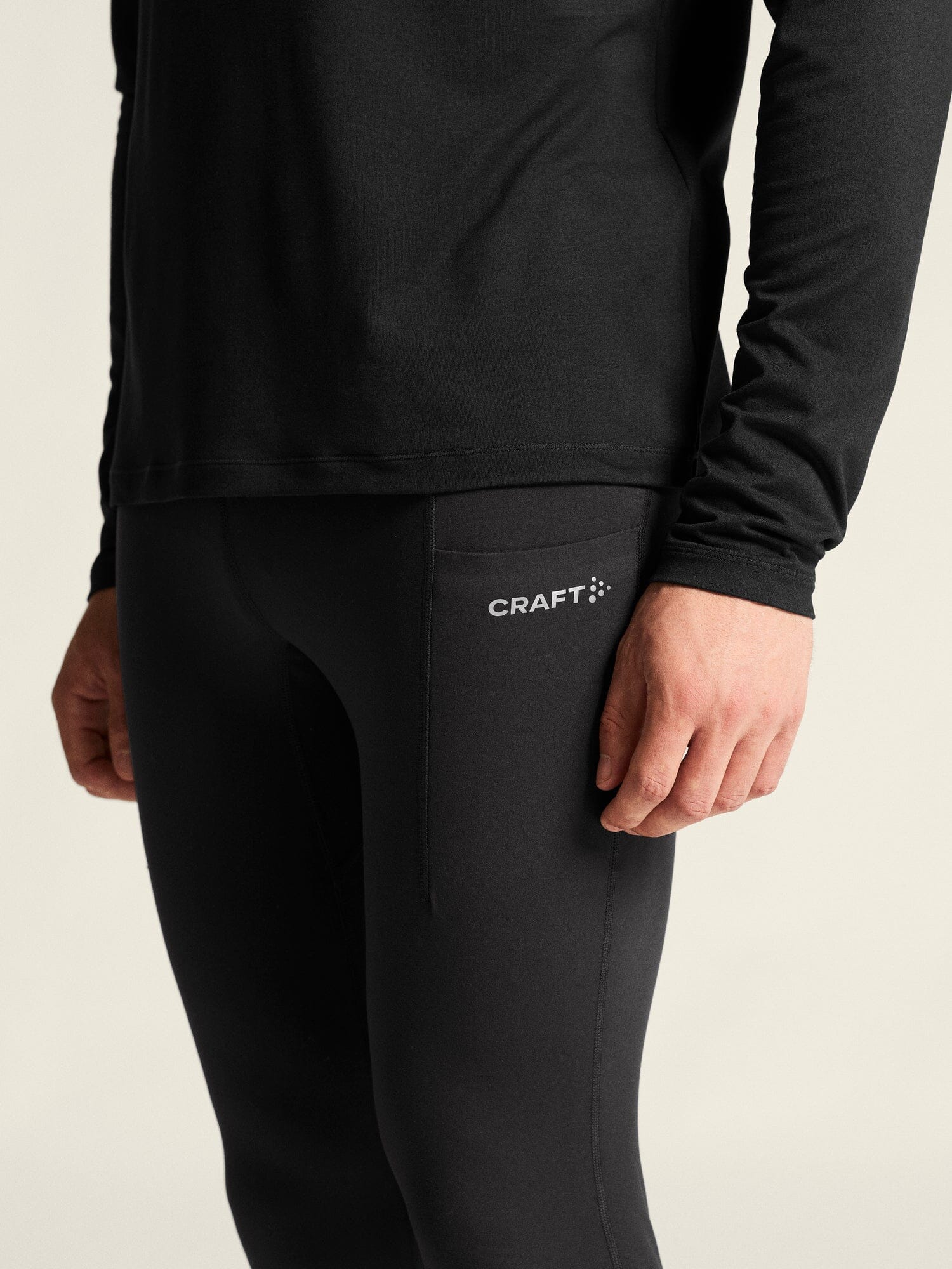 Men's ADV Essence Warm Running Tights 3 - Black - Image 3