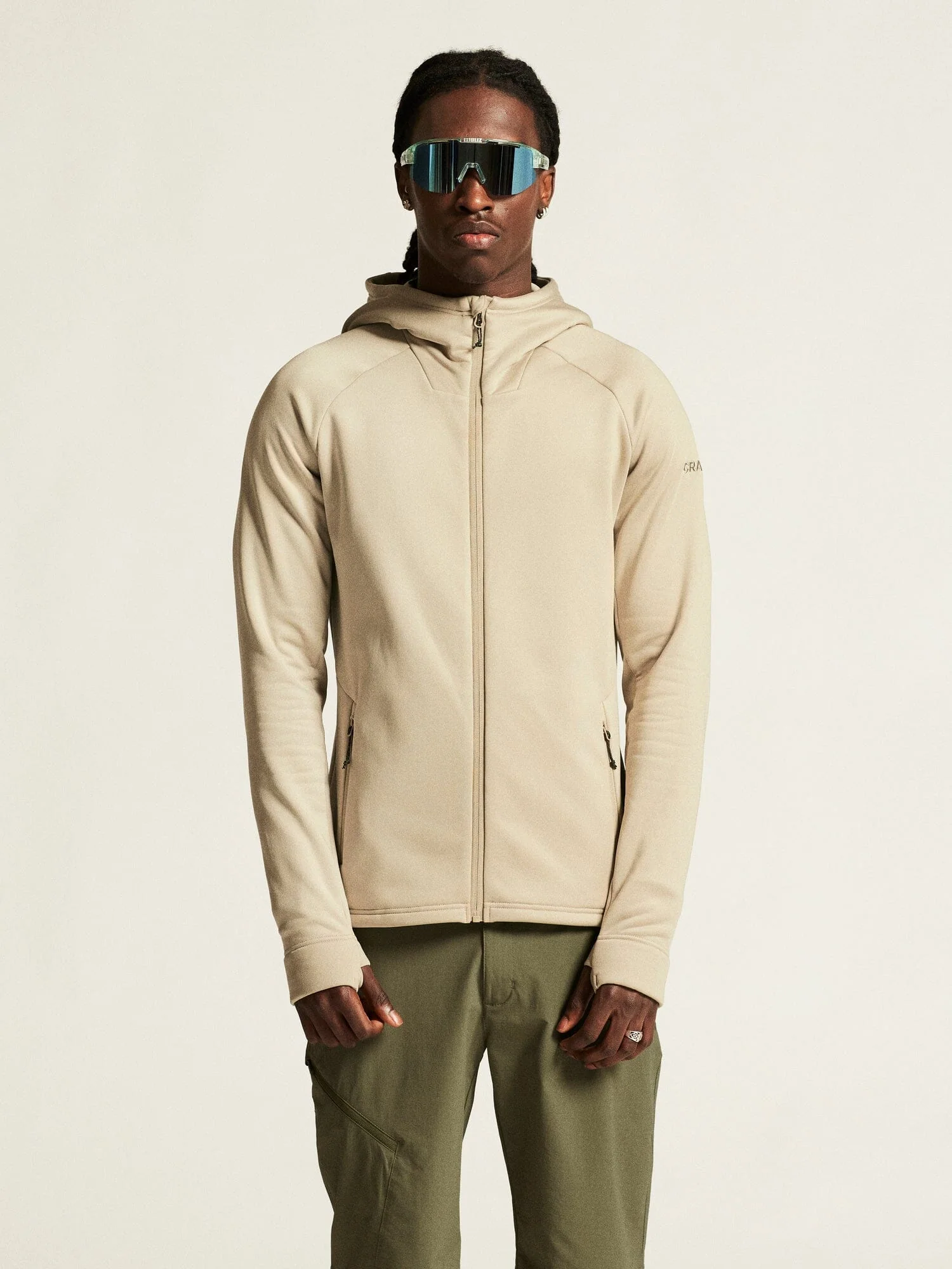 Men's ADV Explore Power Fleece Hood Jacket - Hay - Image 2