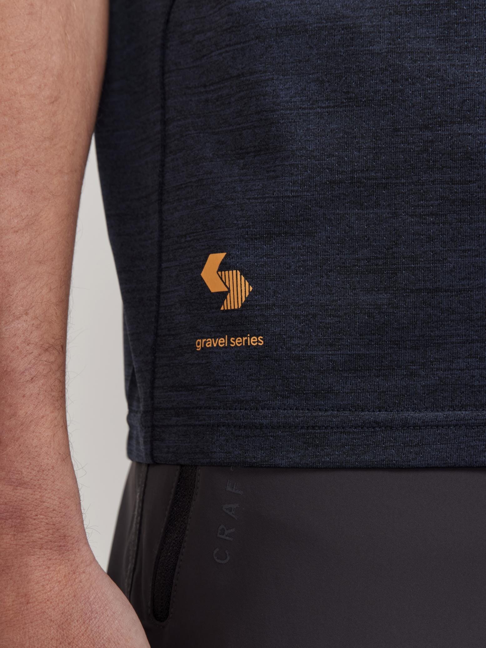 Men's ADV Gravel Bike Short Sleeve Tee - Black Melange - Image 4