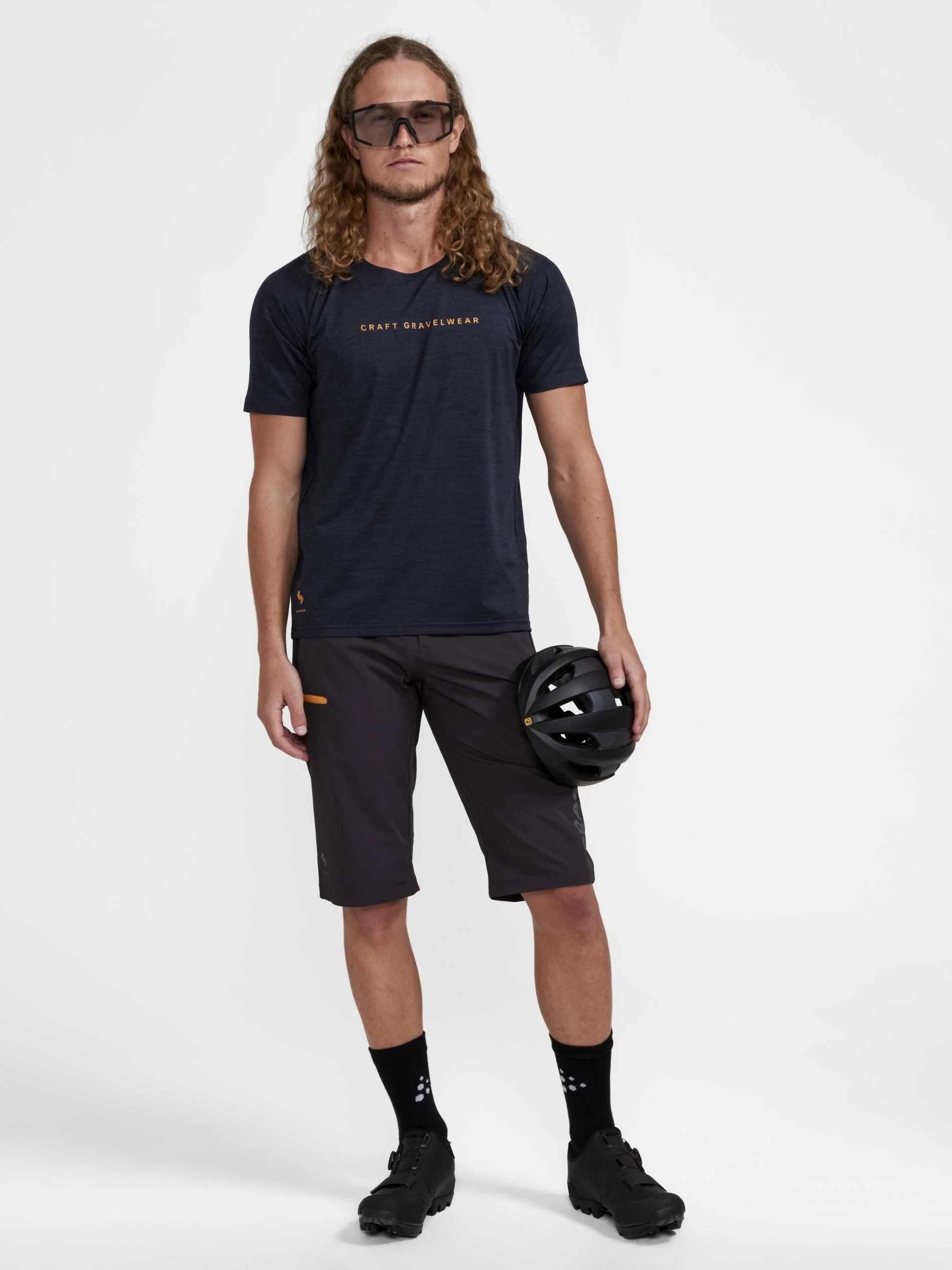 Men's ADV Gravel Bike Short Sleeve Tee - Black Melange - Image 5