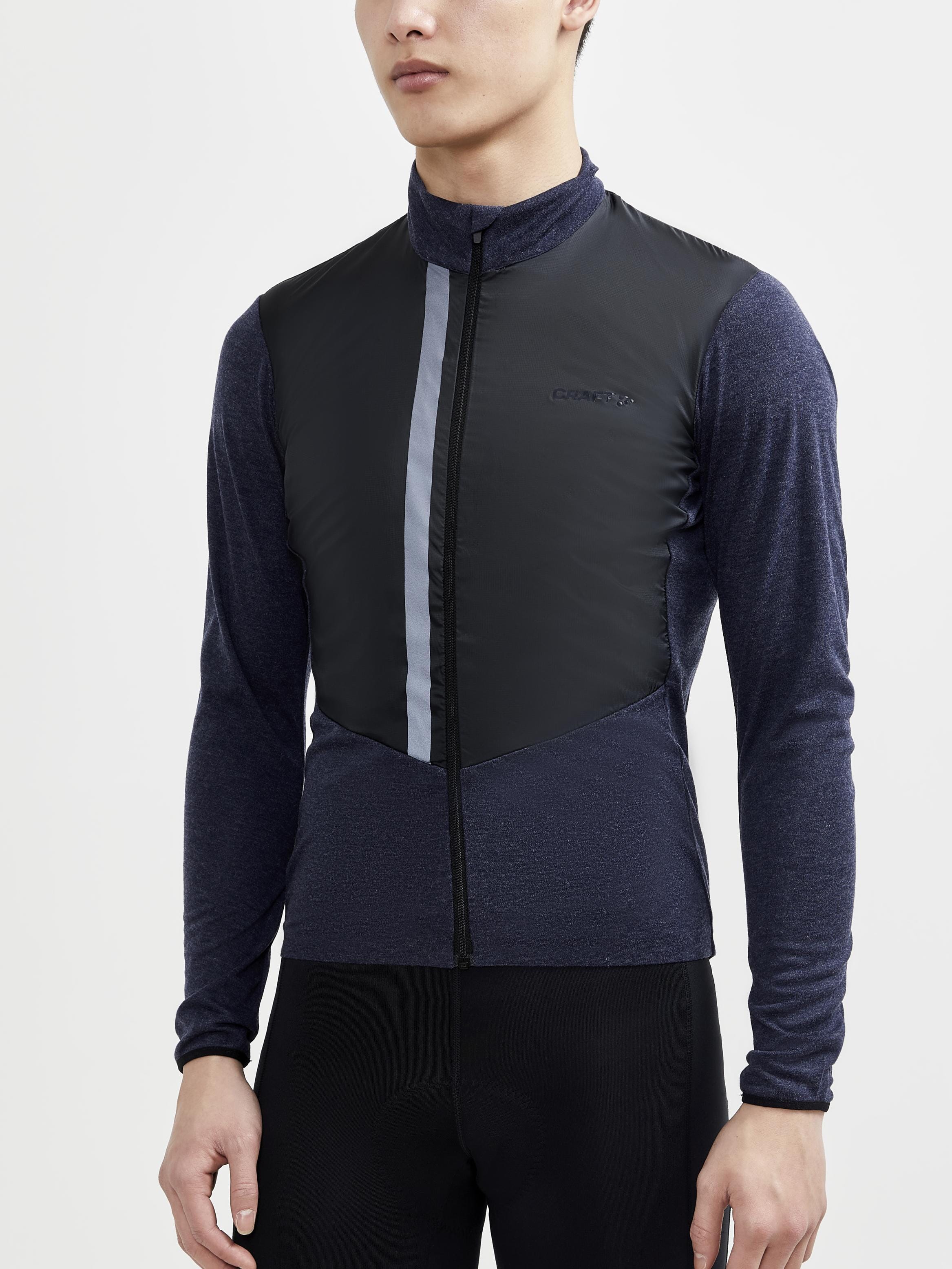 Men's ADV SubZ Wool Cycling Jersey - BLAZE/BLACK