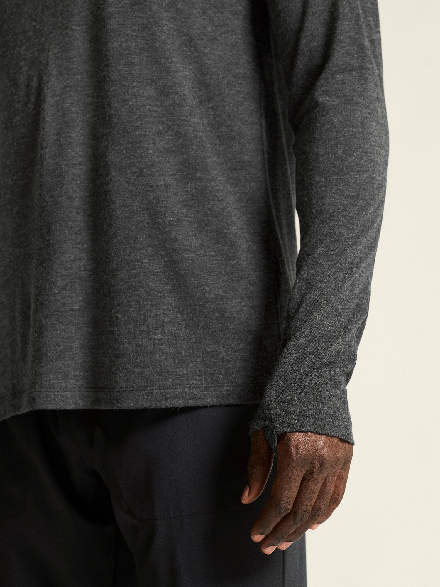 Men's ADV SubZ Wool Longsleeve Tee 3 - Black Melange - Image 4