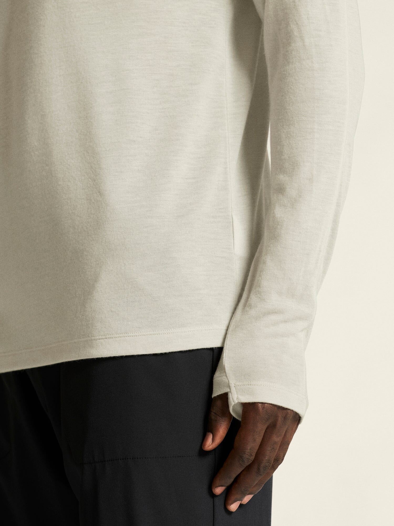 Men's ADV SubZ Wool Longsleeve Tee 3 - Cloud/Melange - Image 3