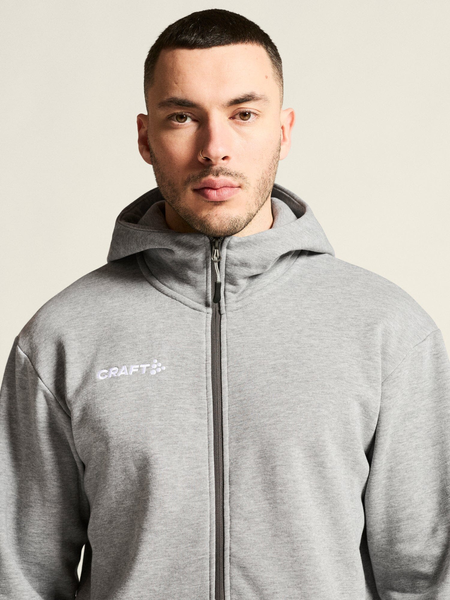 Men's Community 2.0 Logo Full-Zip Hoodie - Grey Melange - Image 3