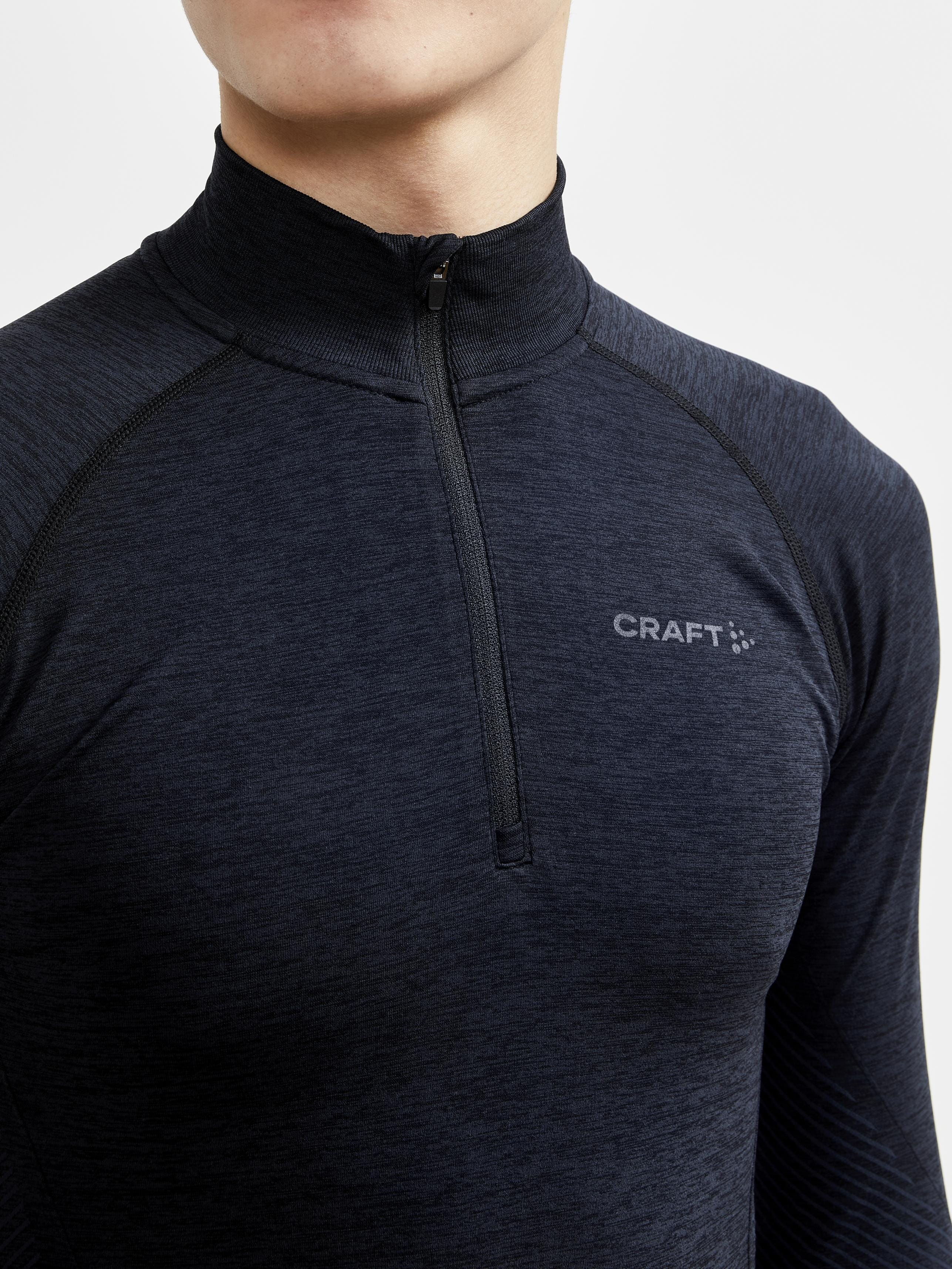 Men's Core Dry Active Comfort Zip Baselayer - Black - Image 3