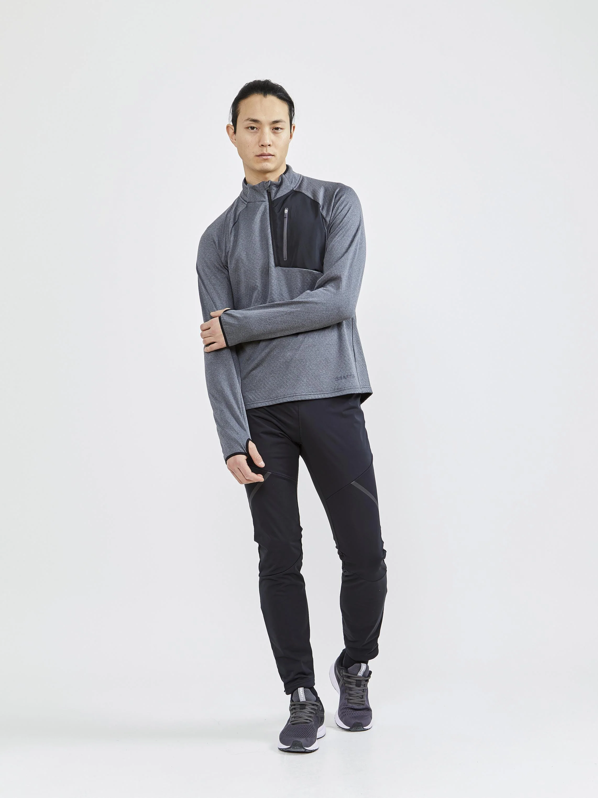Men's Core Trim Thermal Midlayer - Dk Grey Melange - Image 6