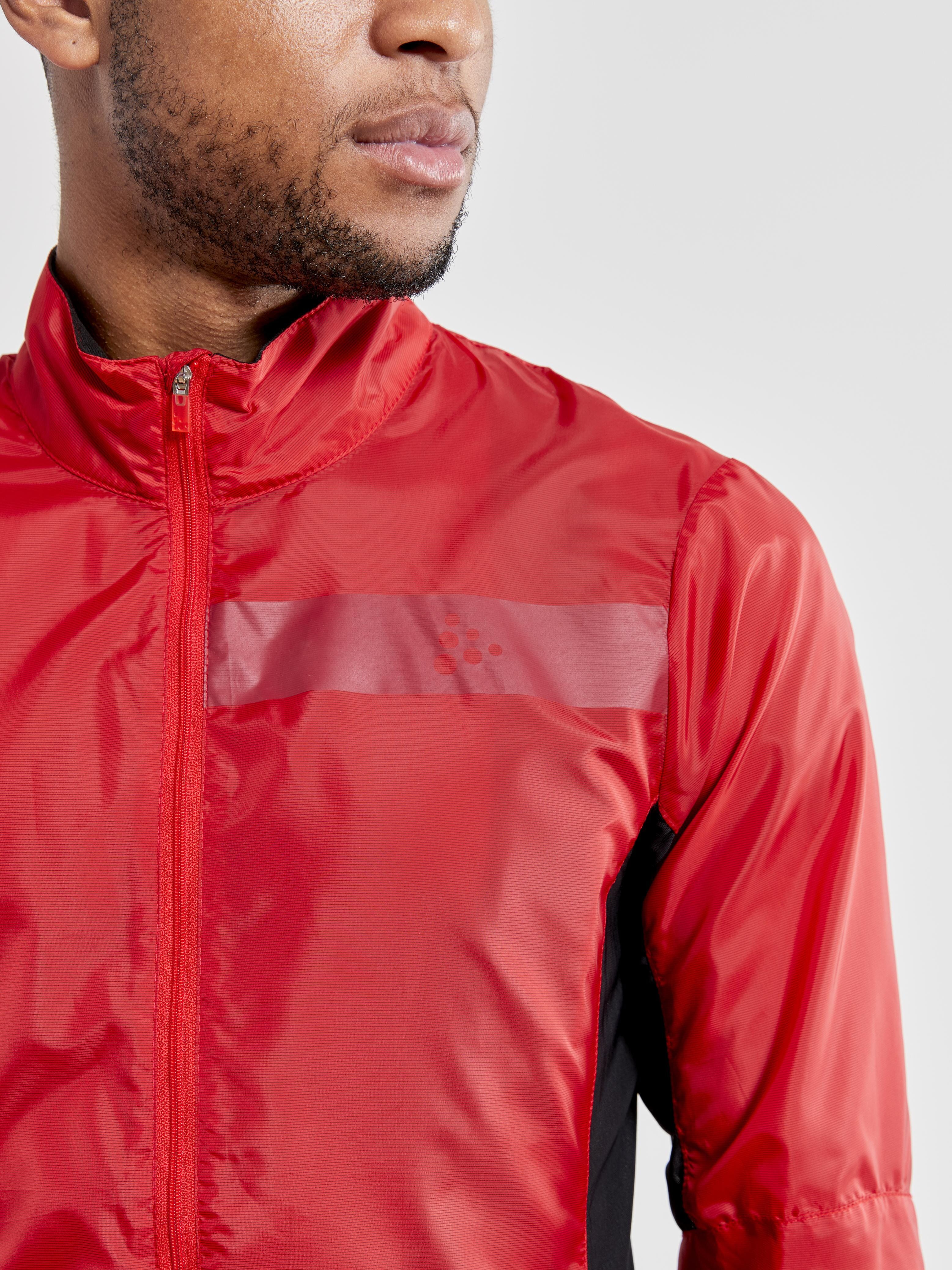 Men's Essence Light Wind Cycling Jacket - BRIGHT RED - Image 3