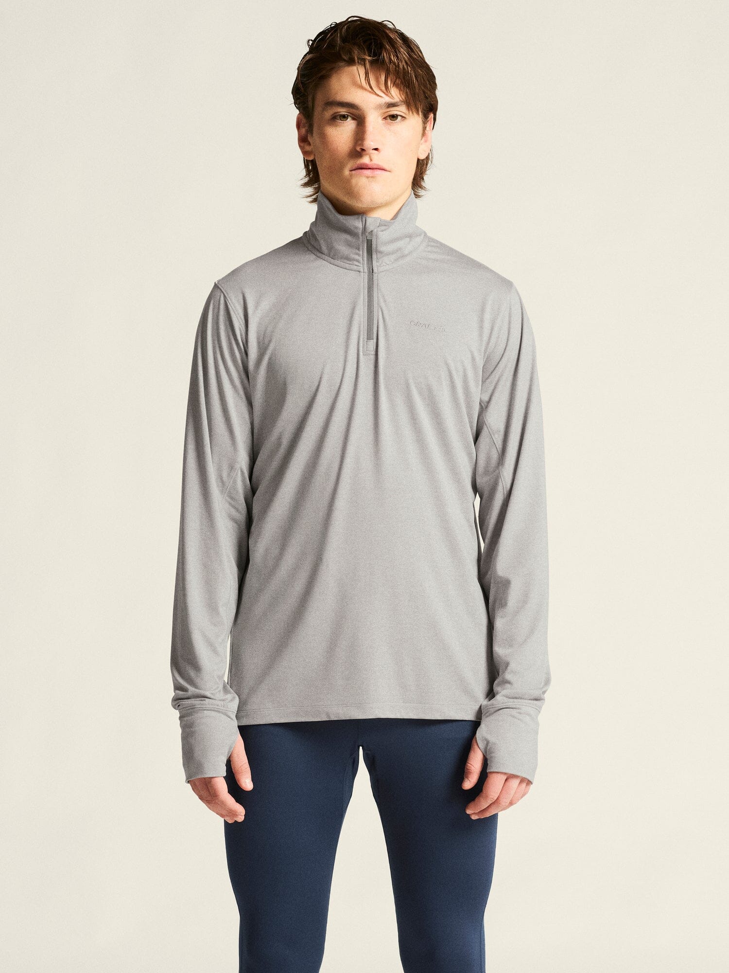 Men's Flow HZ LS - Grey Melange - Image 2