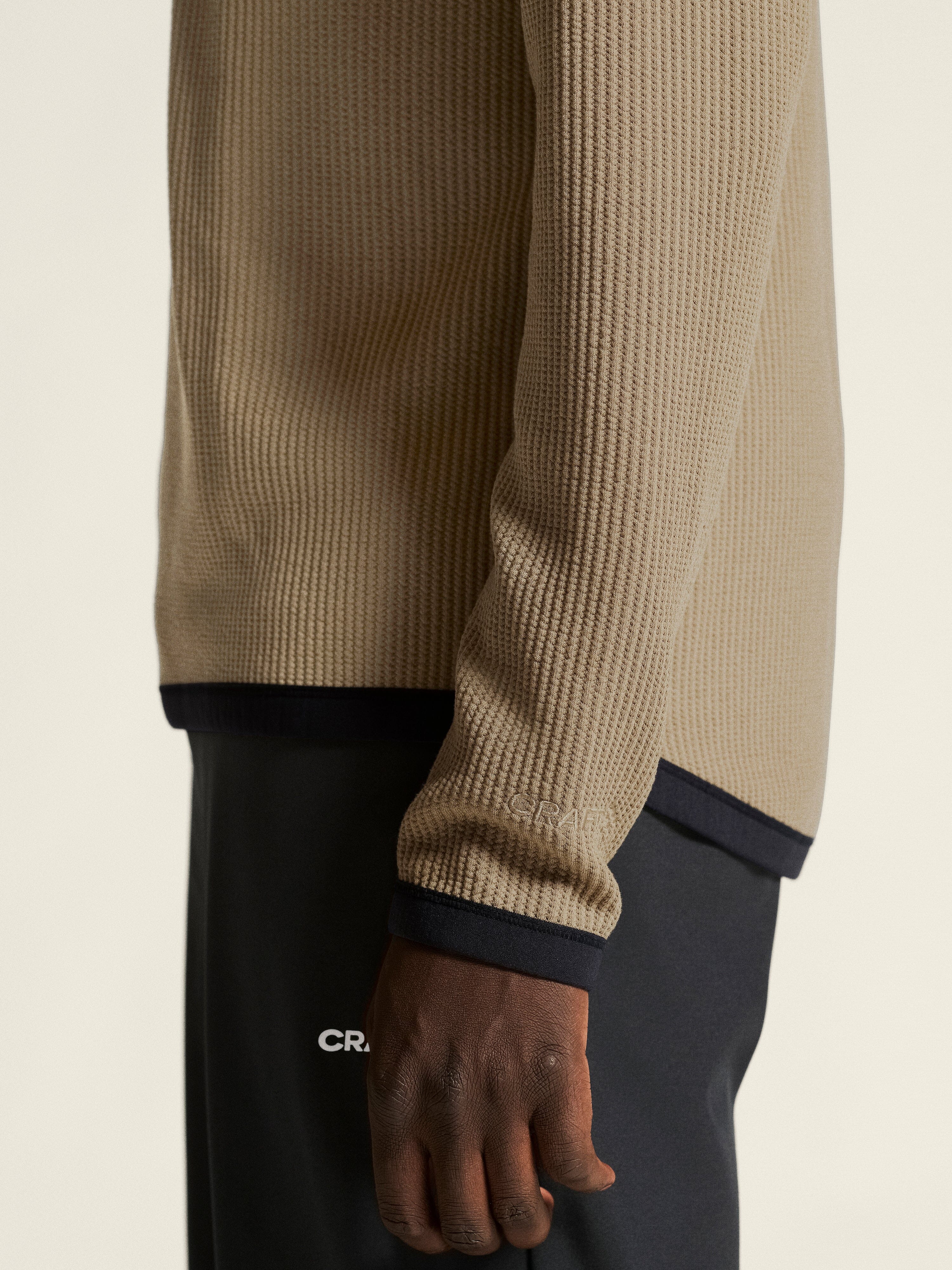 Men's Grid Hood - Taupe - Image 4