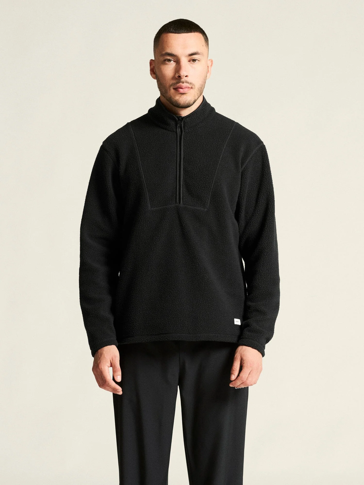 Men's Join Pile Fleece Half-Zip - Black - Image 2