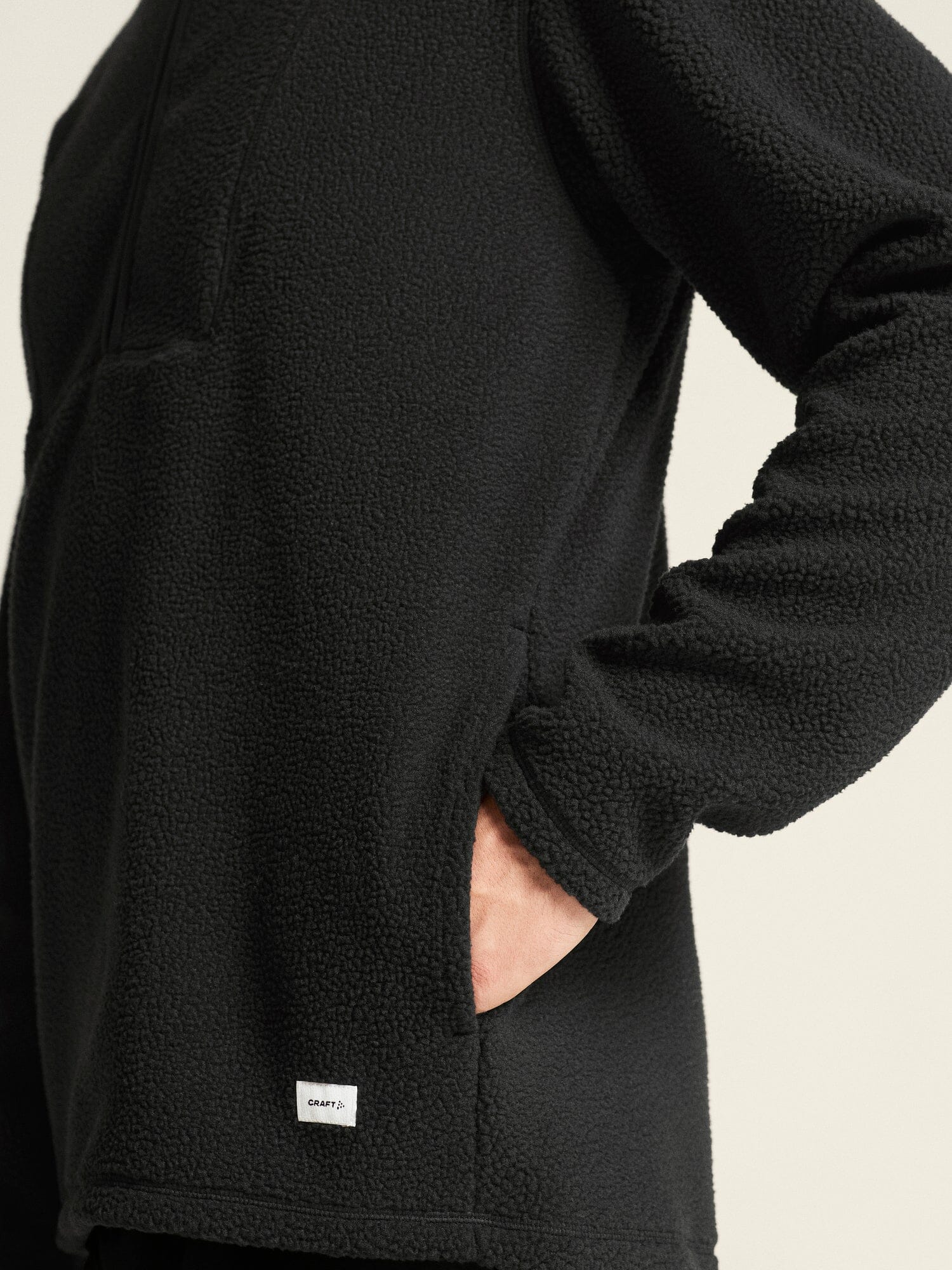 Men's Join Pile Fleece Half-Zip - Black - Image 4
