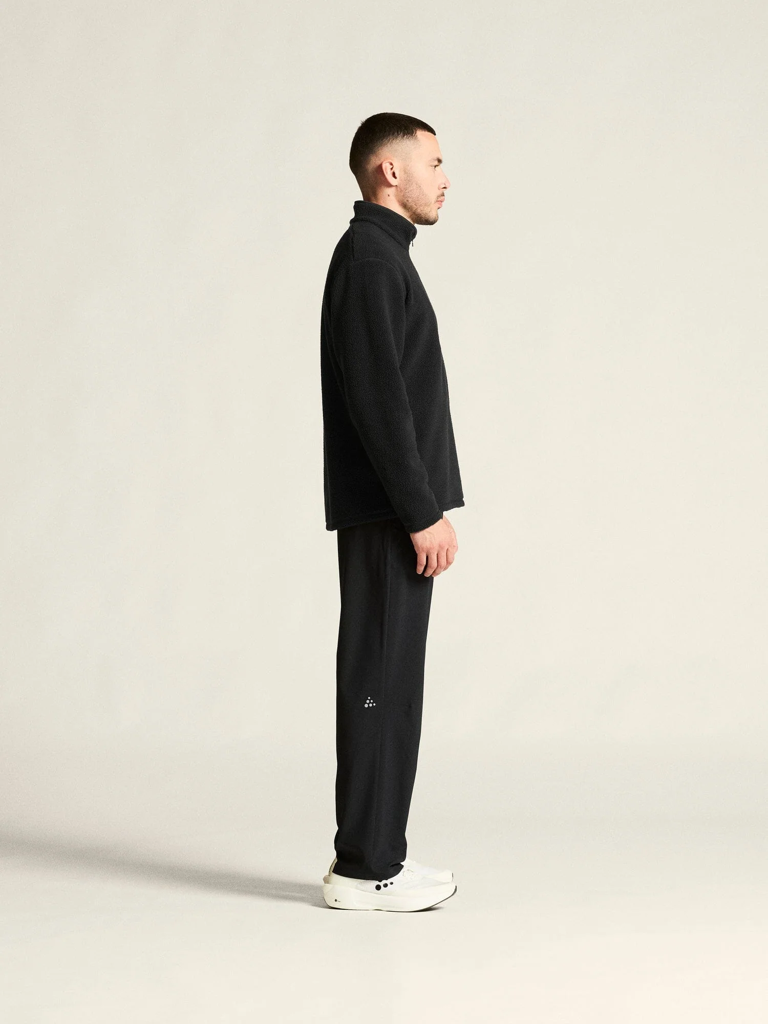 Men's Join Pile Fleece Half-Zip - Black - Image 6