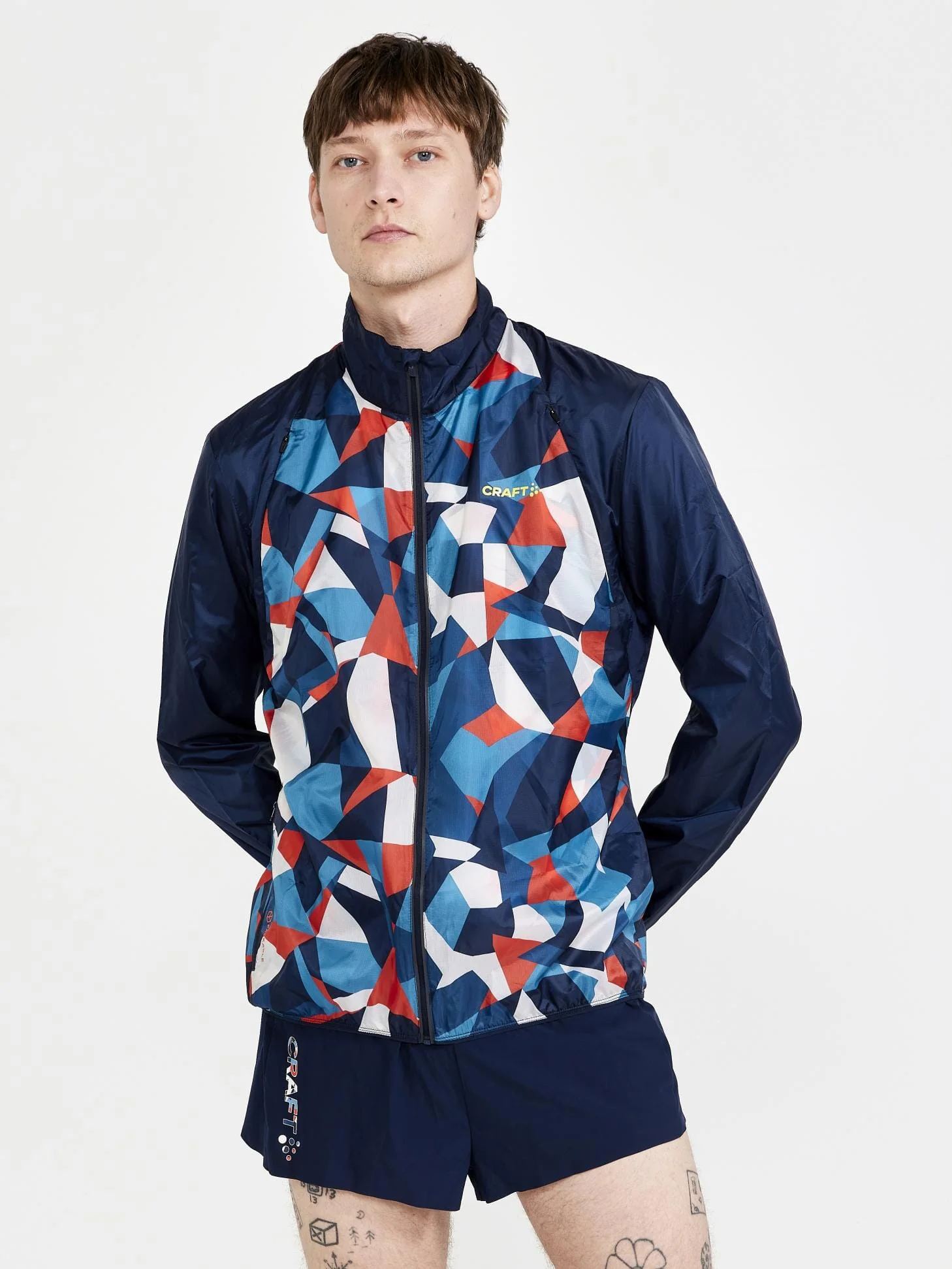 Men's Pro Dazzle Camo Running Jacket - BLAZE/P DAZZLE CAMO