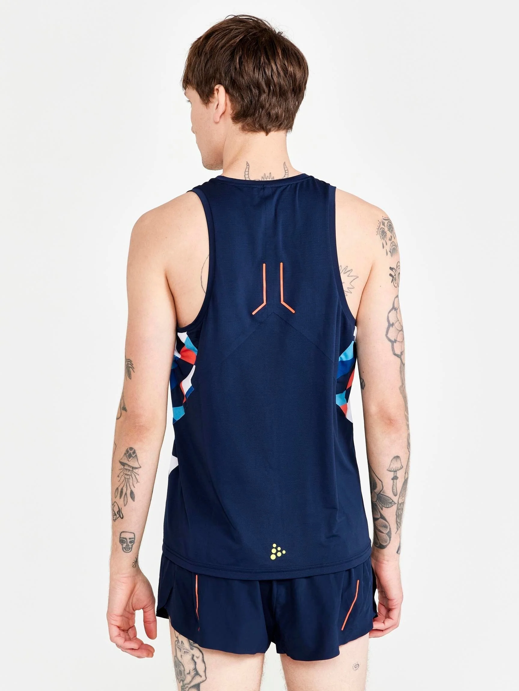 Men's Pro Dazzle Camo Running Singlet - BLAZE/P DAZZLE CAMO - Image 3