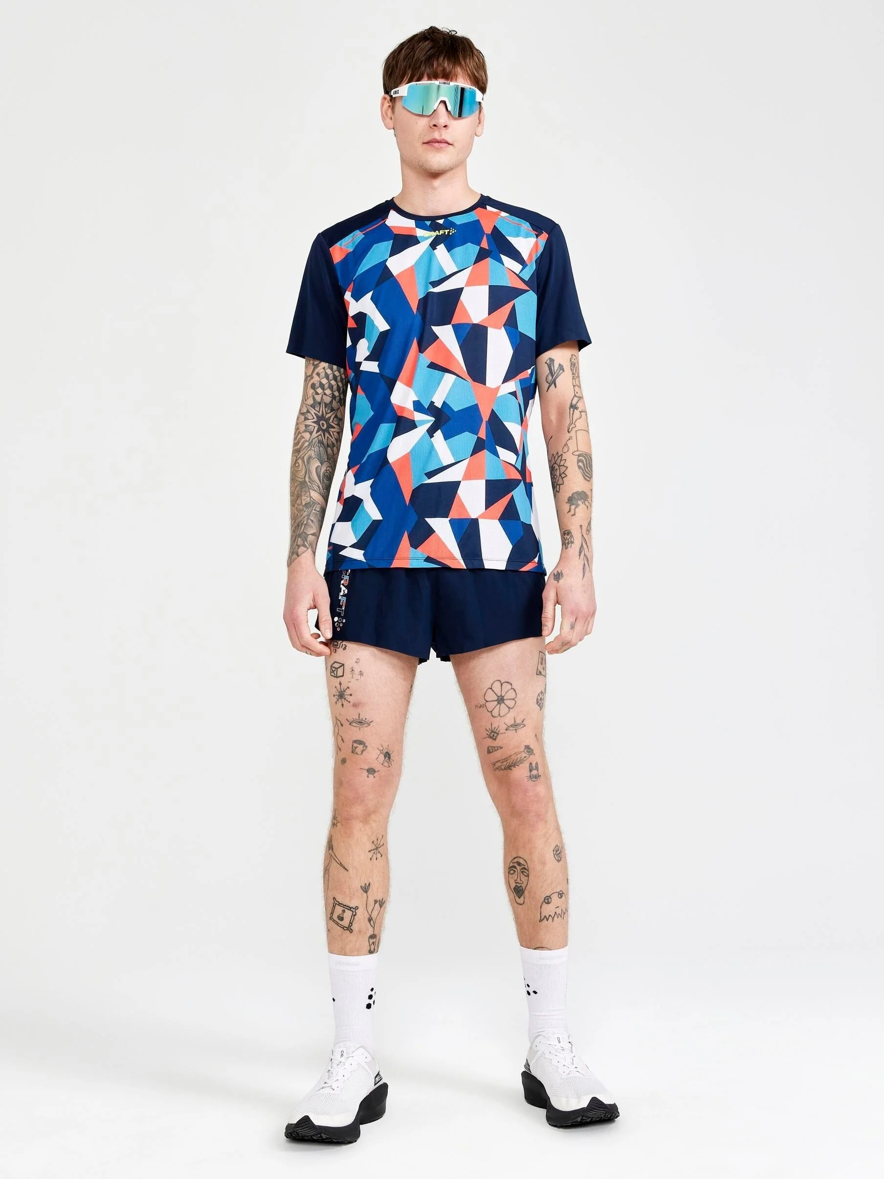 Men's Pro Dazzle Camo Running Tee - BLAZE/P DAZZLE CAMO - Image 4
