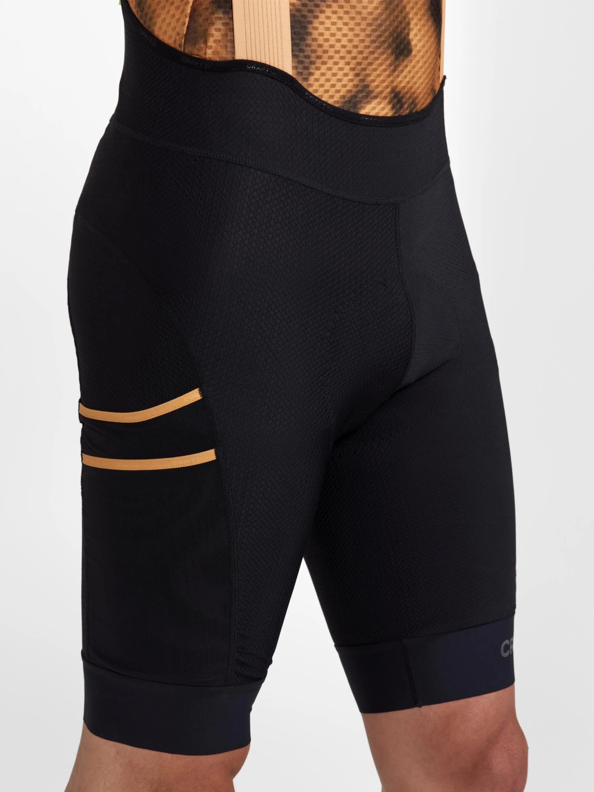 Men's Pro Gravel Bike Bib Shorts - Black/Desert - Image 4