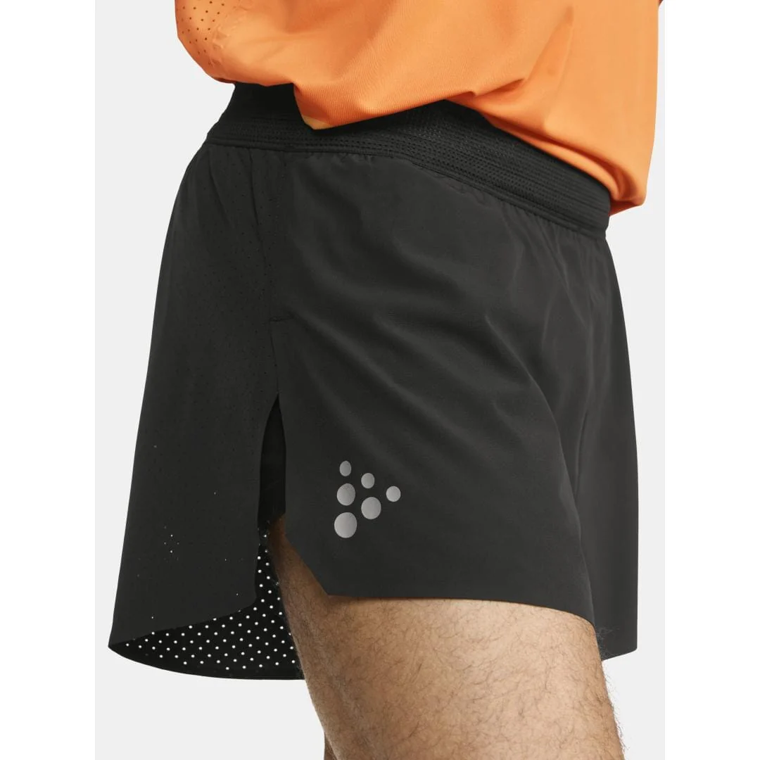 Men's Pro Hypervent Split Running Shorts 2 - Black - Image 3