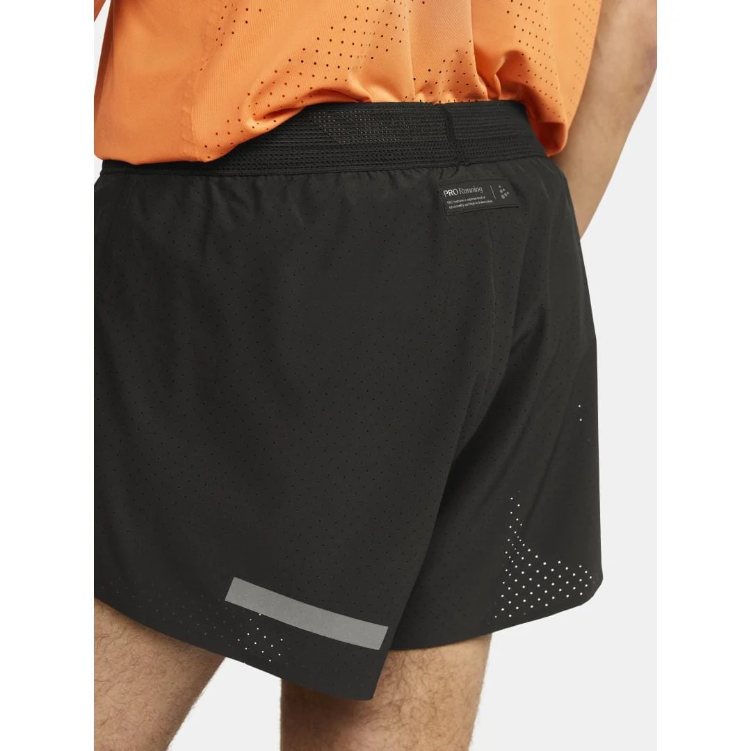 Men's Pro Hypervent Split Running Shorts 2 - Black - Image 4