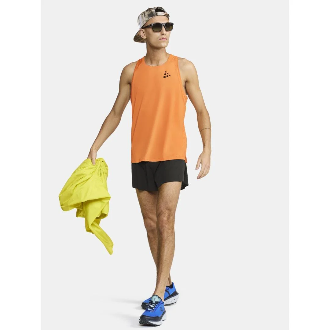 Men's Pro Hypervent Split Running Shorts 2 - Black - Image 5