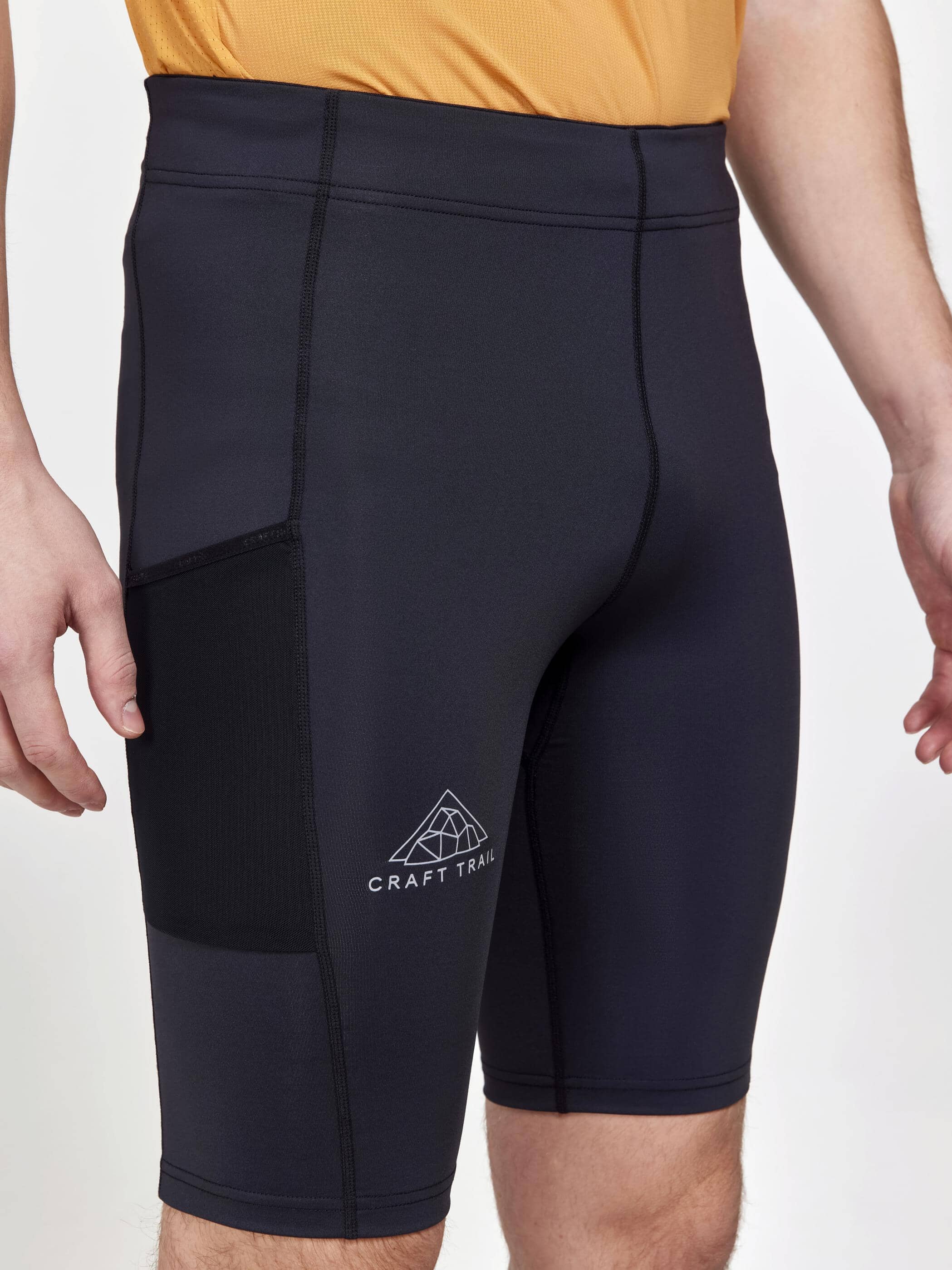 Men's Pro Trail Running Short Tights - Black - Image 3