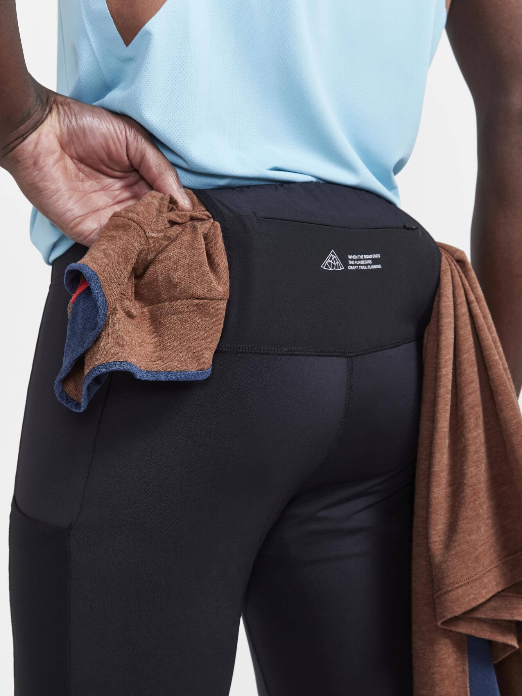 Men's Pro Trail Running Tights - Black - Image 4