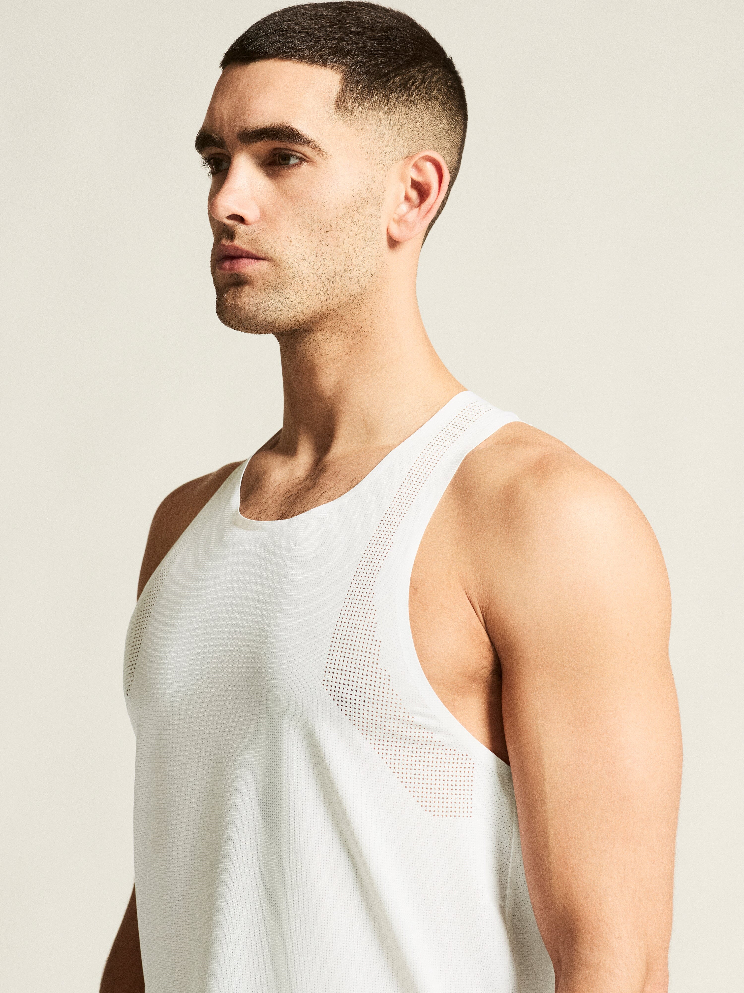 Men's Race Day Singlet 2 - White - Image 4