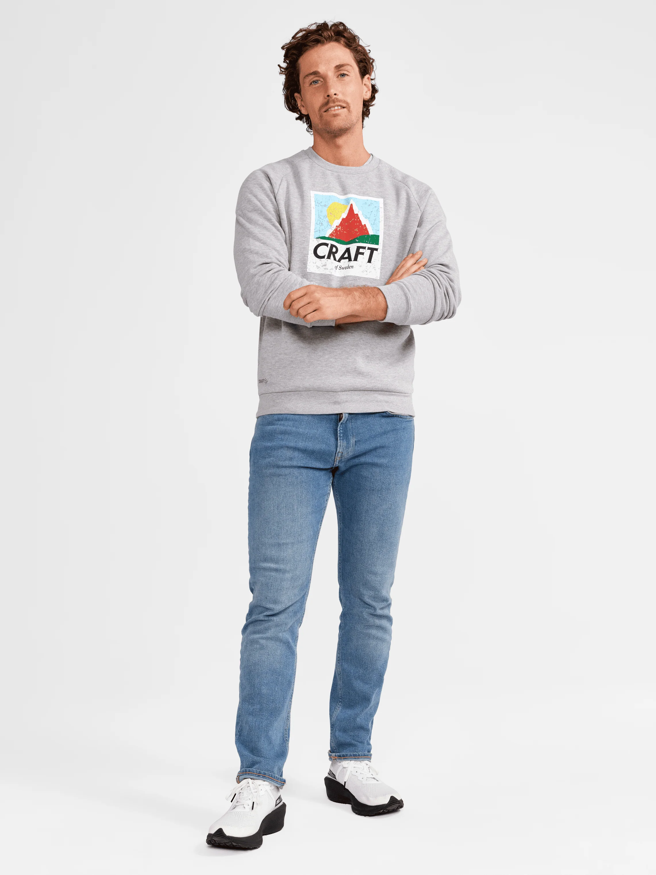 Men's Retro Crewneck - GREY MELANGE - Image 4