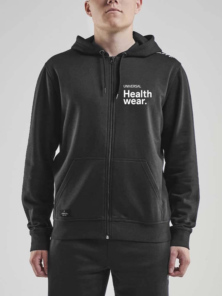 Men's Universal Healthwear Full Zip Hoody - Black