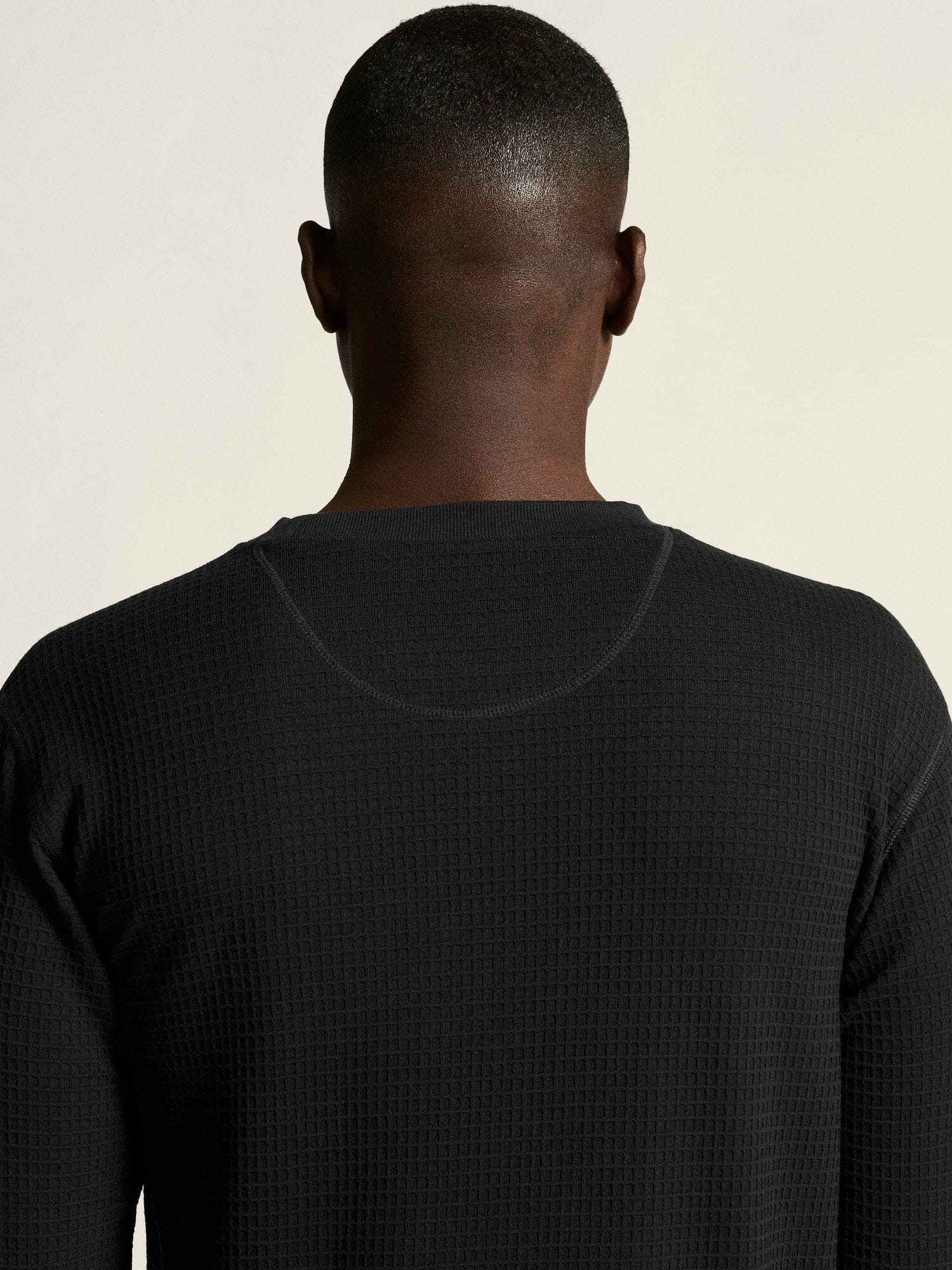 Men's Wool Waffle RN - Black - Image 4