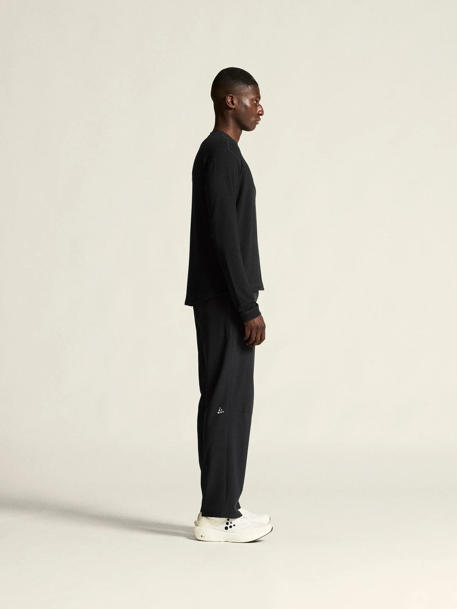 Men's Wool Waffle RN - Black - Image 5