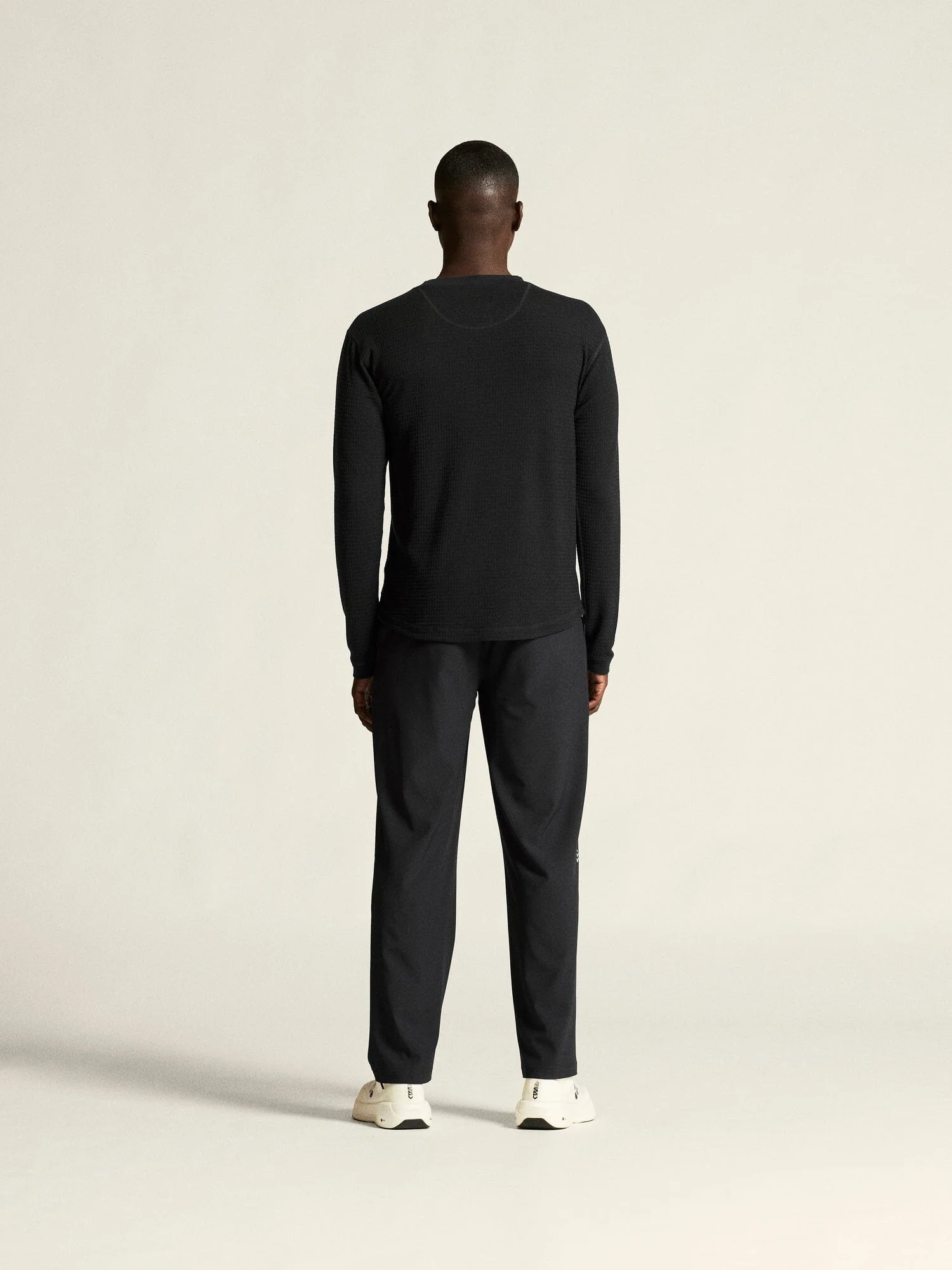 Men's Wool Waffle RN - Black - Image 6