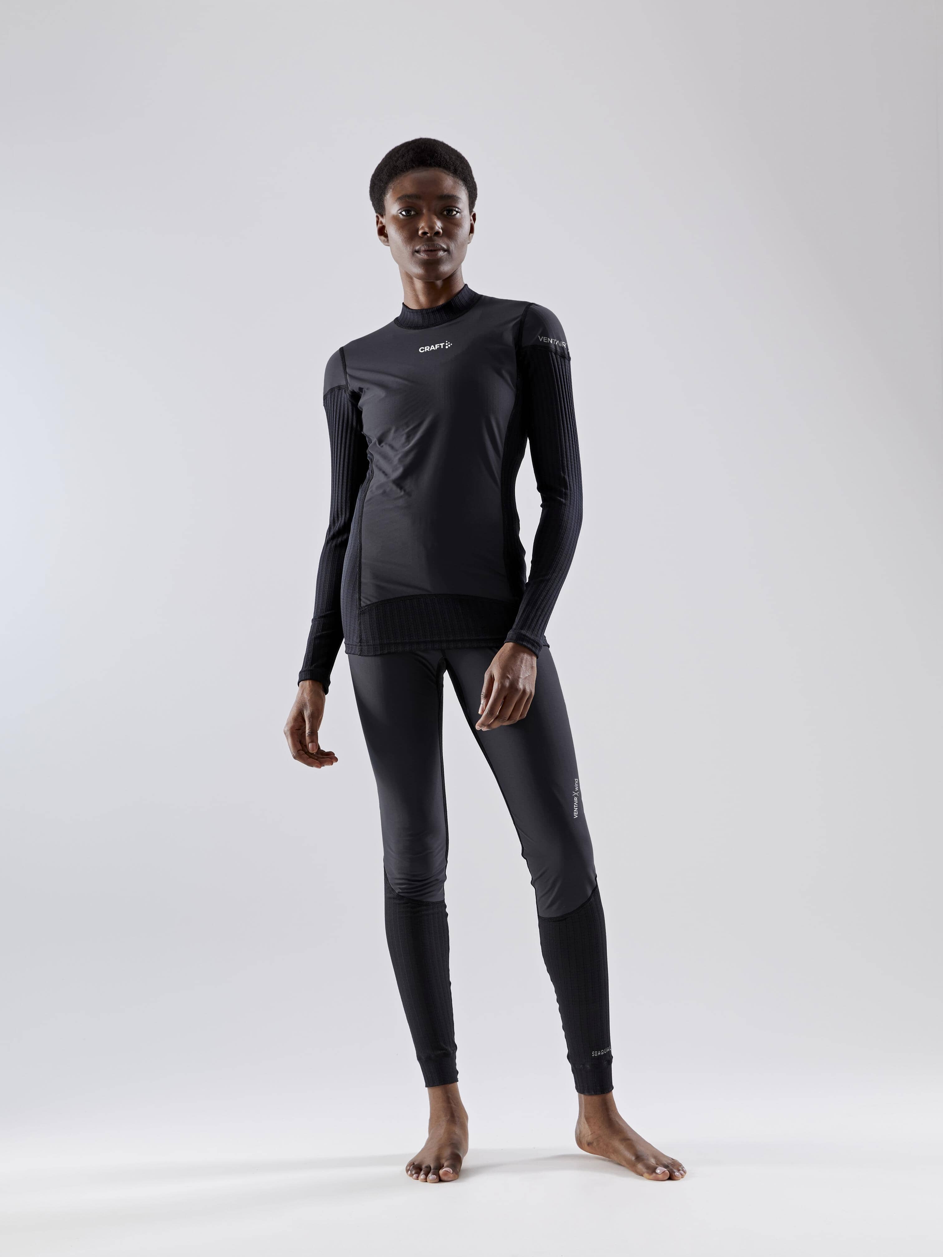Women's Active Extreme X Wind  Baselayer - Black/Granite - Image 4