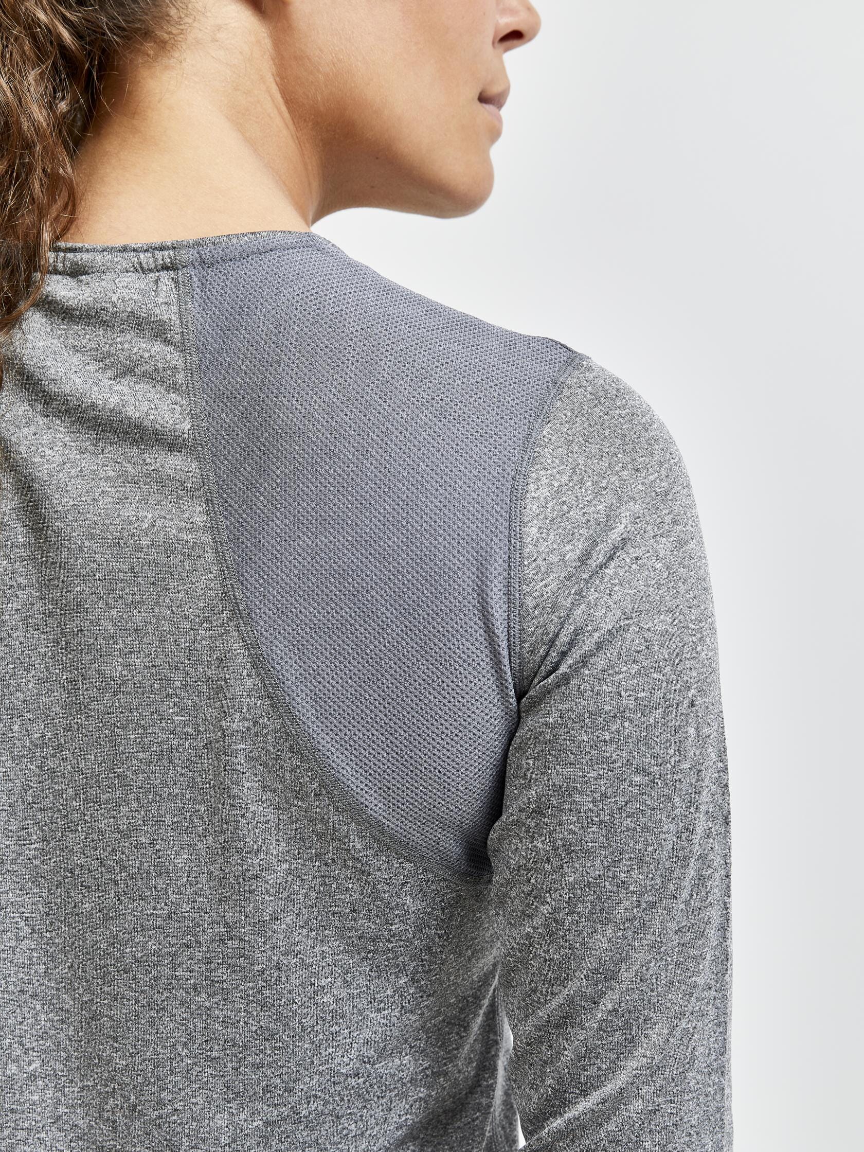 Women's ADV Essence Longsleeve Training Tee - Dk Grey Melange - Image 4