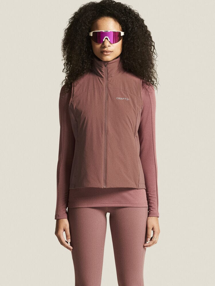 Women's ADV Essence Warm Running Vest 2 - ROSE BROWN - Image 2