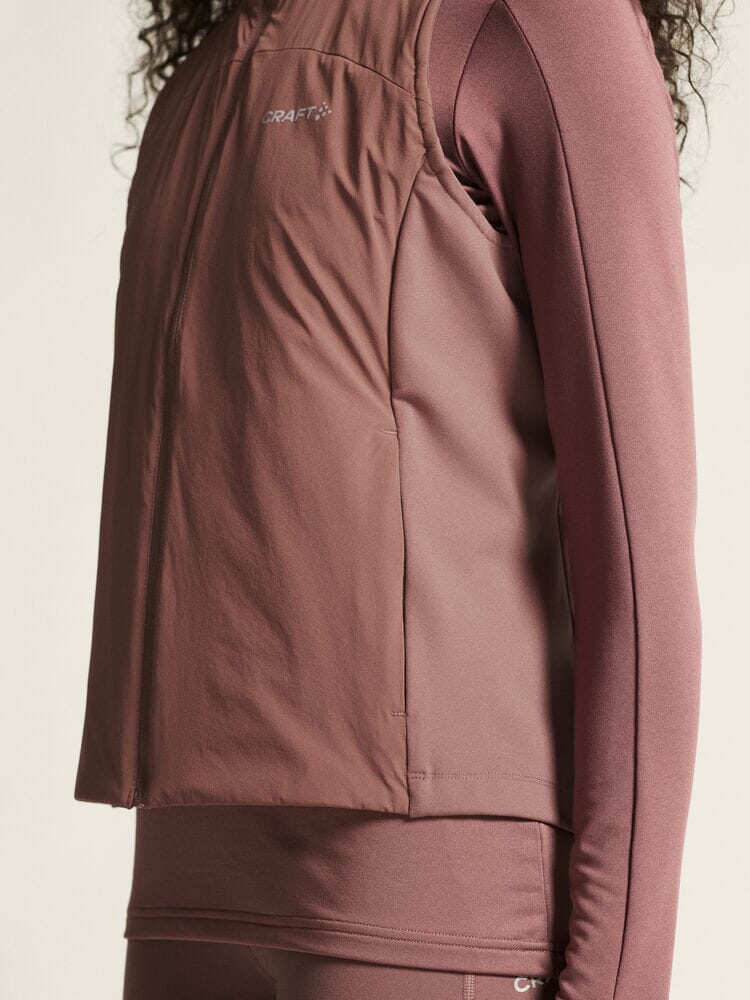 Women's ADV Essence Warm Running Vest 2 - ROSE BROWN - Image 4