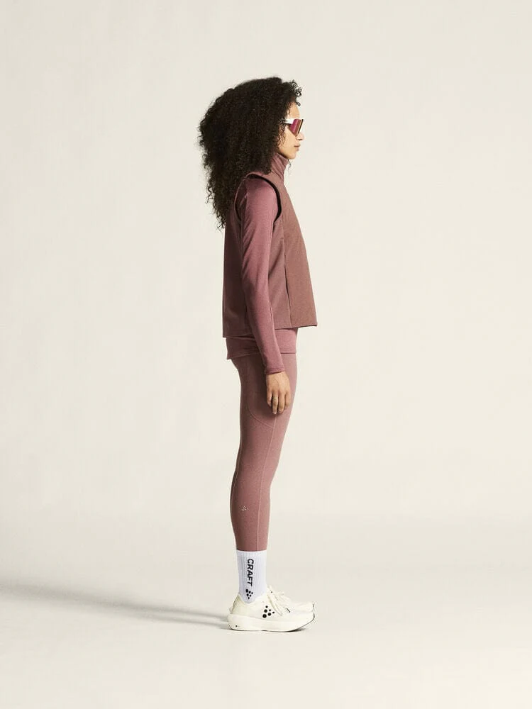 Women's ADV Essence Warm Running Vest 2 - ROSE BROWN - Image 6