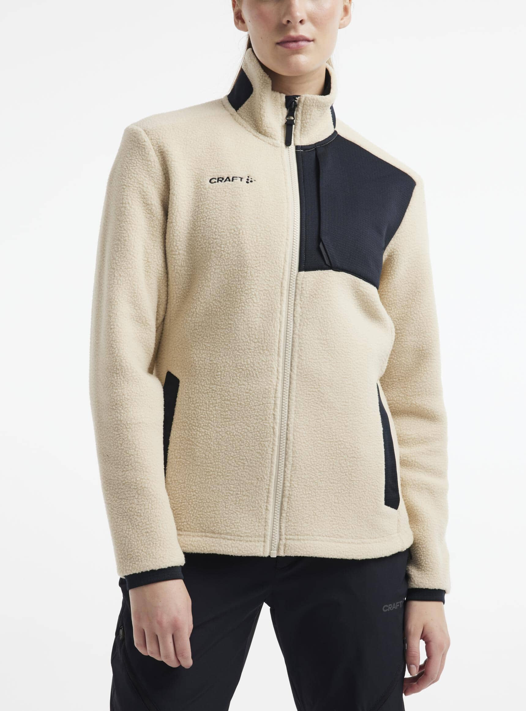 Women's ADV Explore Pile Fleece Jacket - Ecru/Black - Image 2