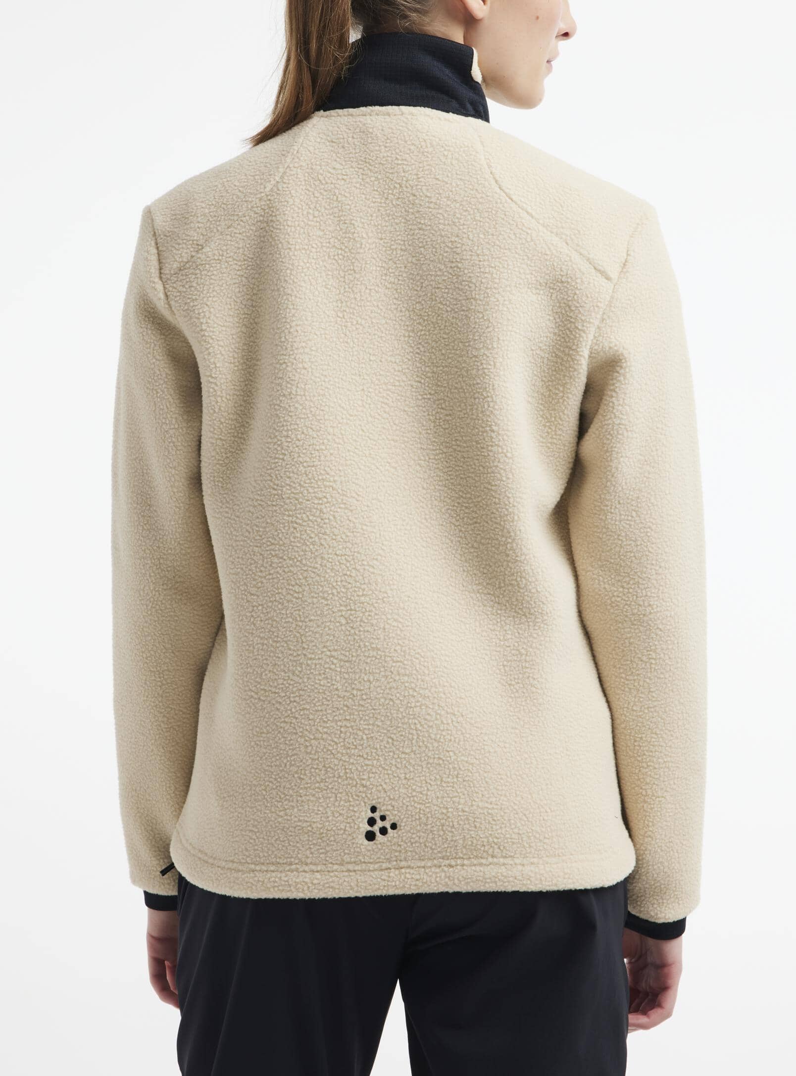 Women's ADV Explore Pile Fleece Jacket - Ecru/Black - Image 3