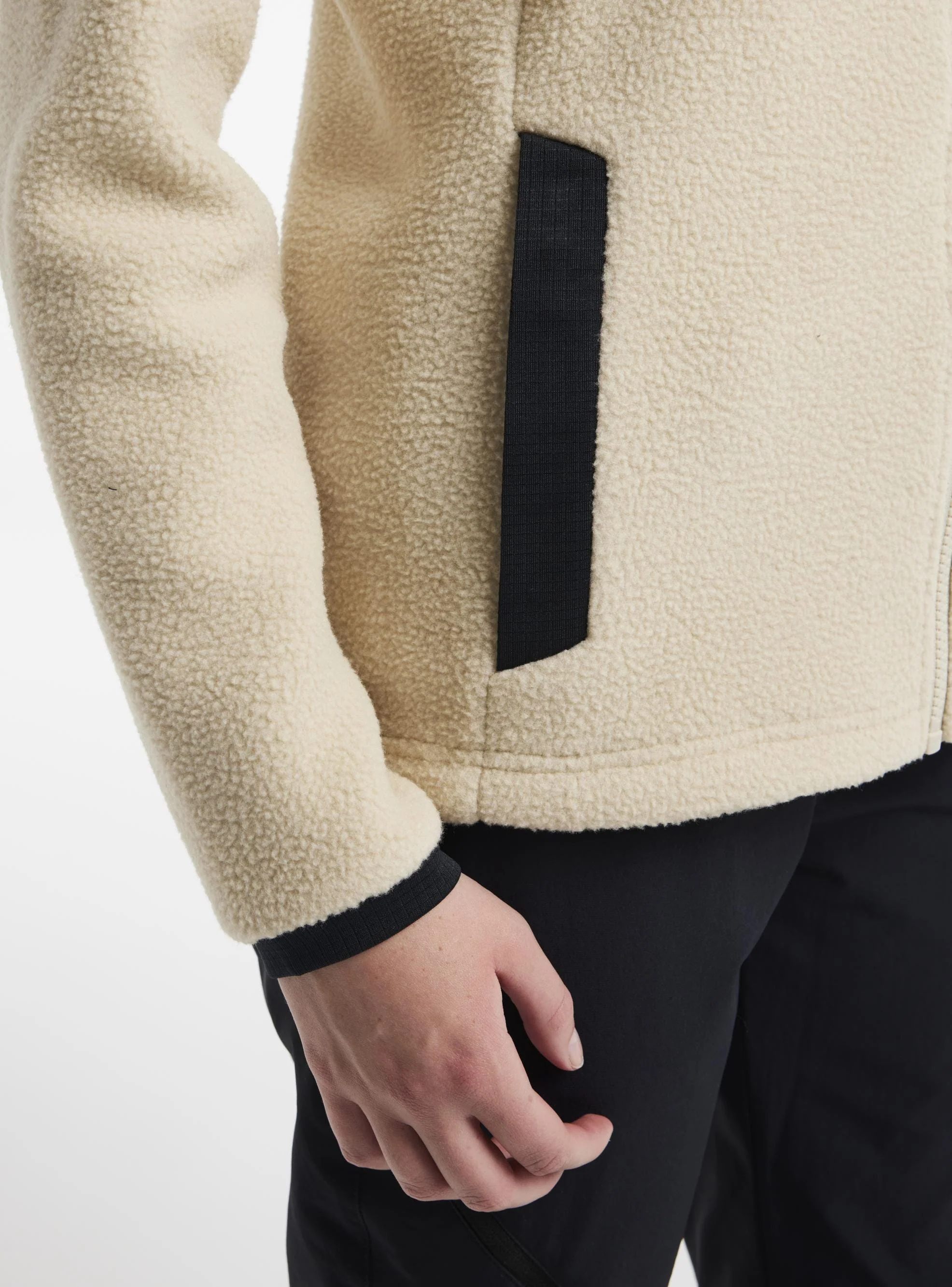 Women's ADV Explore Pile Fleece Jacket - Ecru/Black - Image 5