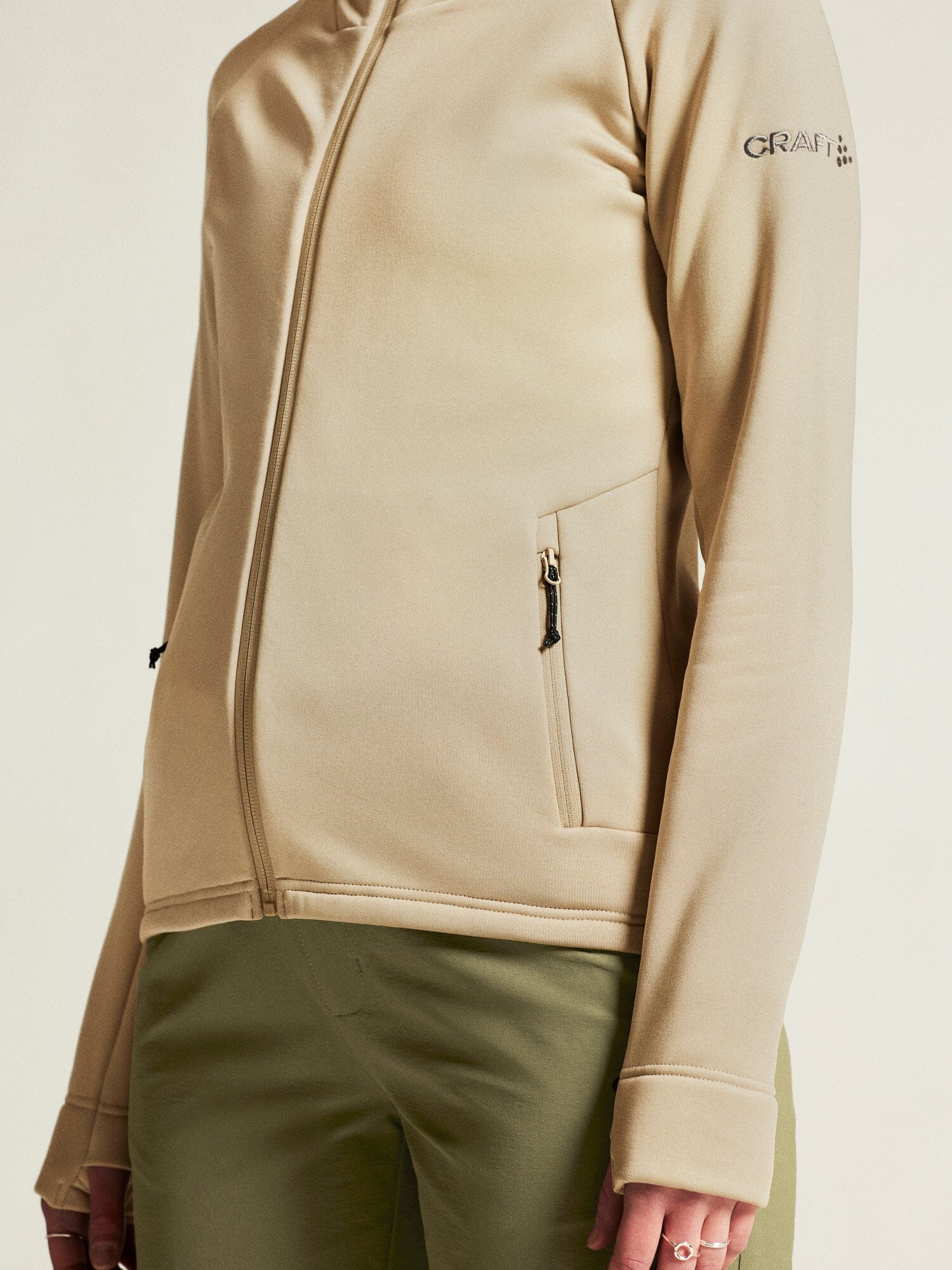 Women's ADV Explore Power Fleece Hood Jacket - Hay - Image 3