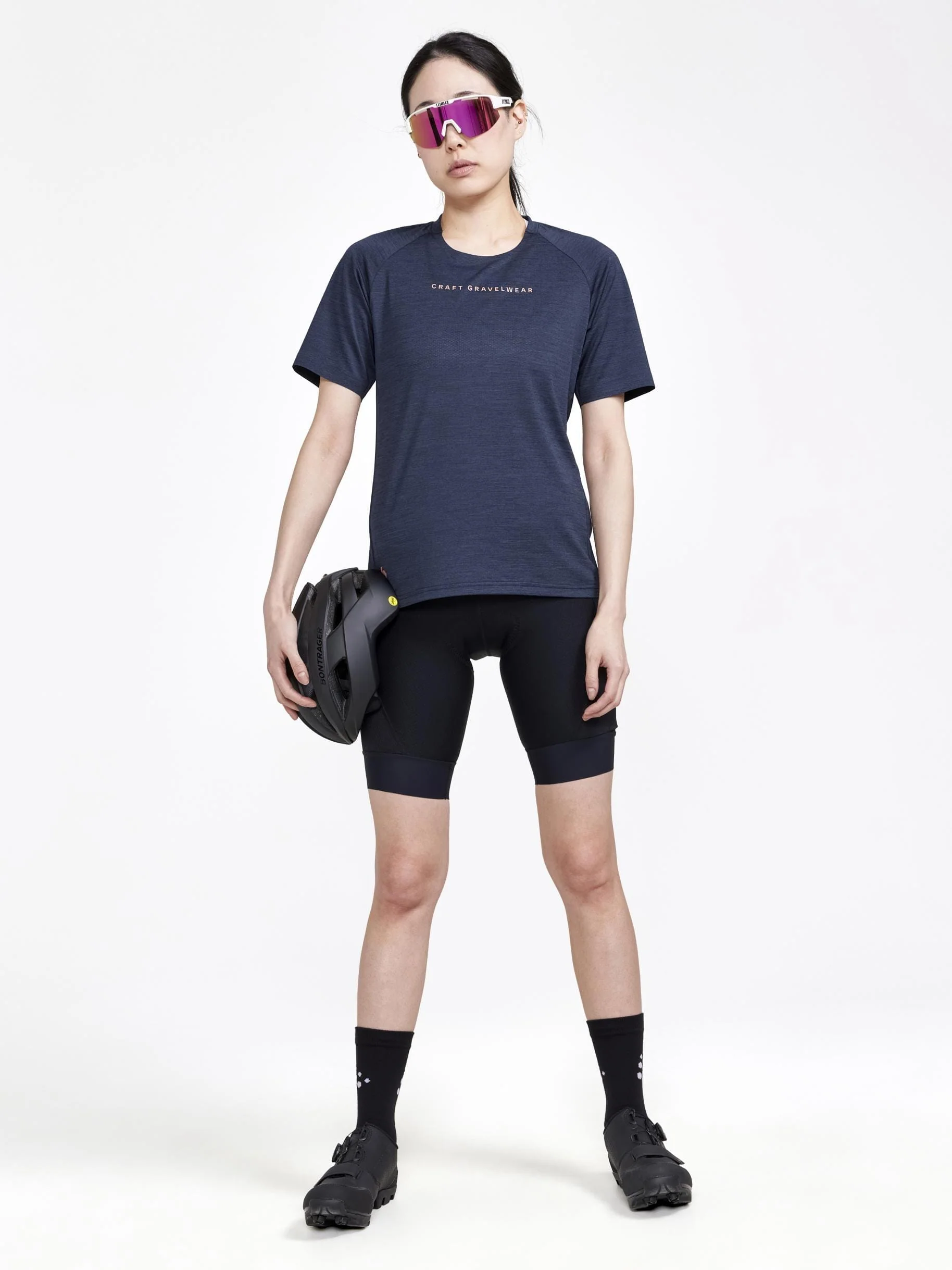 Women's ADV Gravel Bike Short Sleeve Tee - Black Melange - Image 4