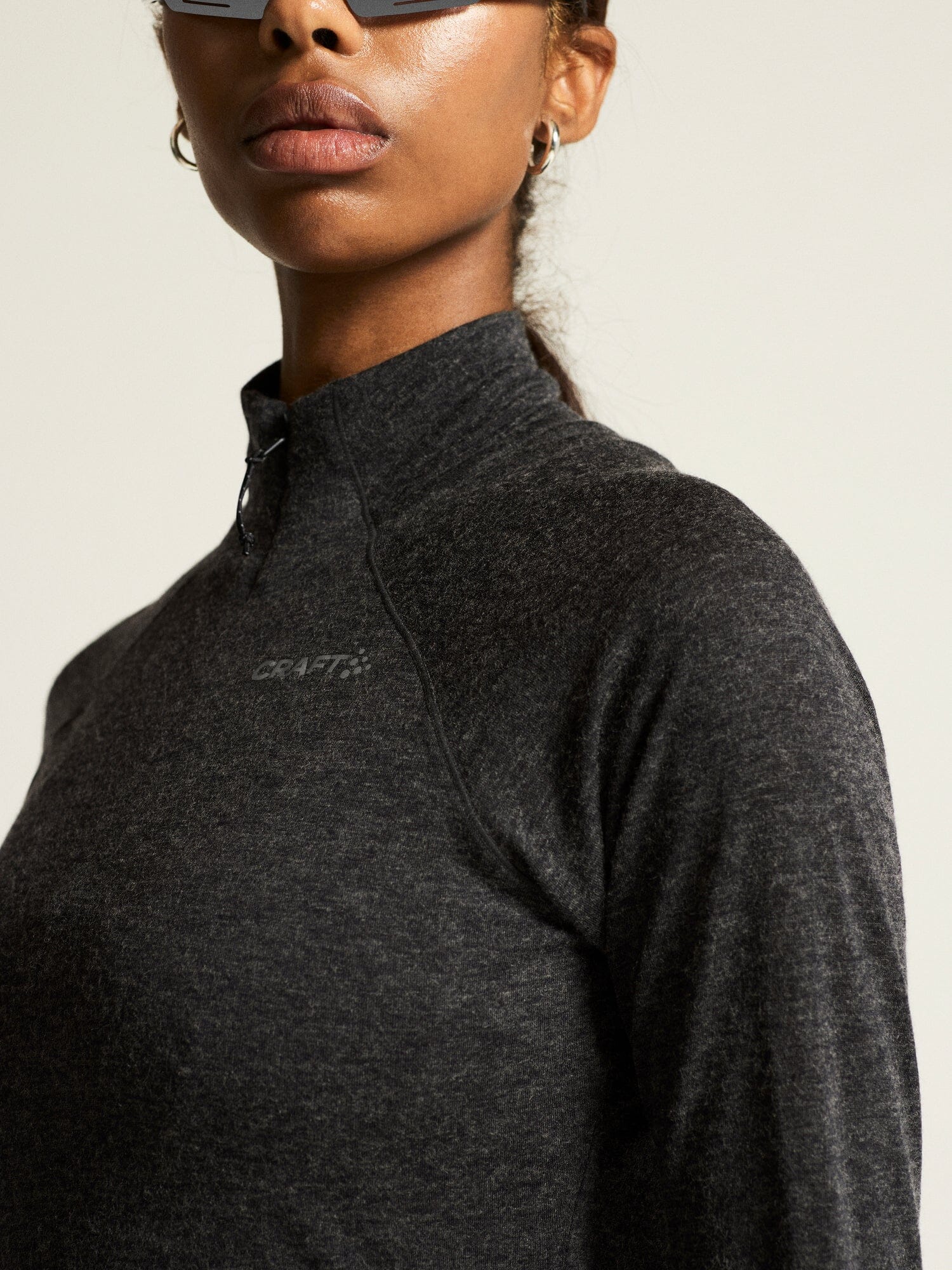 Women's ADV SubZ Wool Longsleeve Tee 3 - Black Melange - Image 3