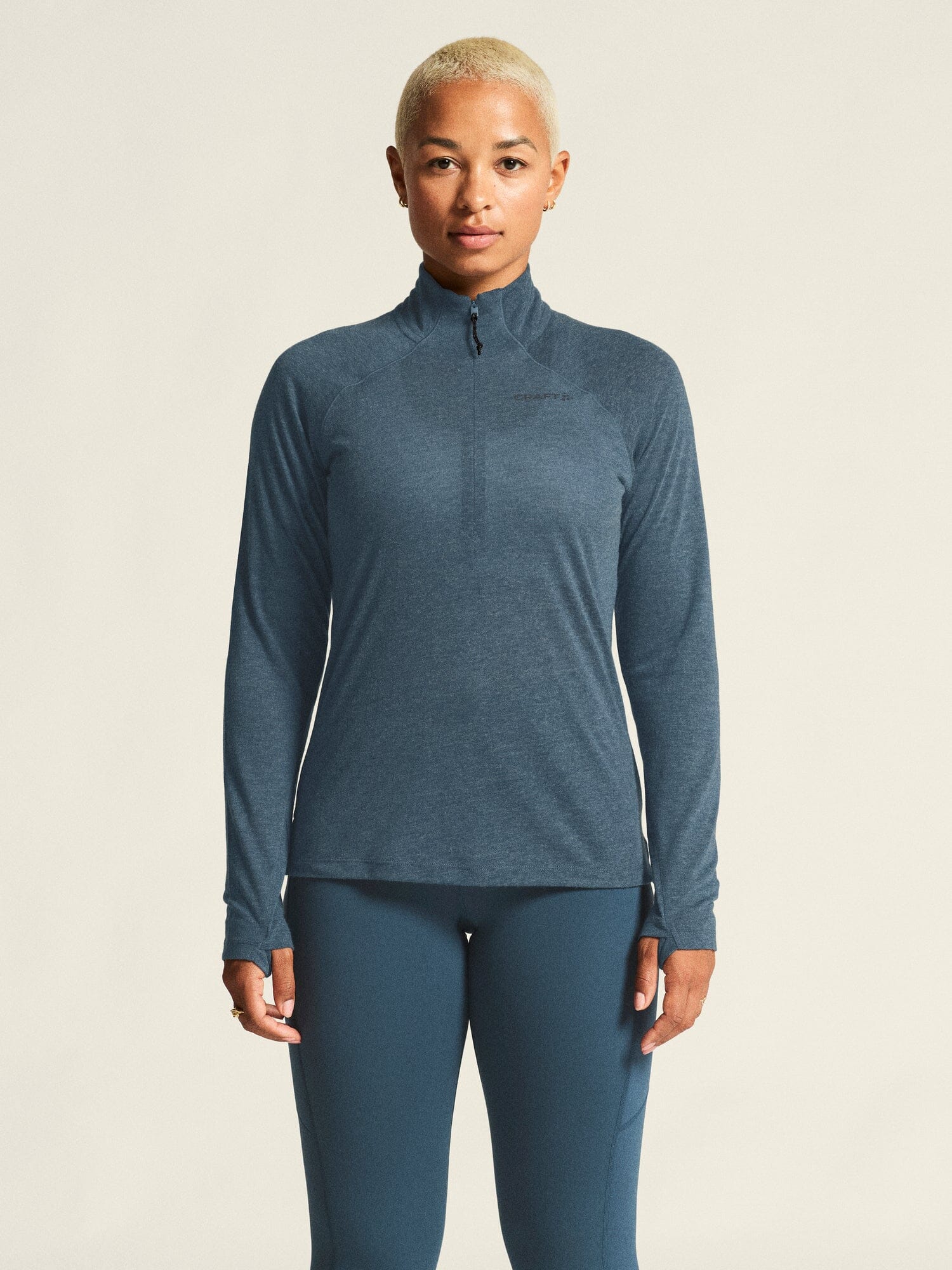Women's ADV SubZ Wool Longsleeve Tee 3 - Ensign Melange - Image 3