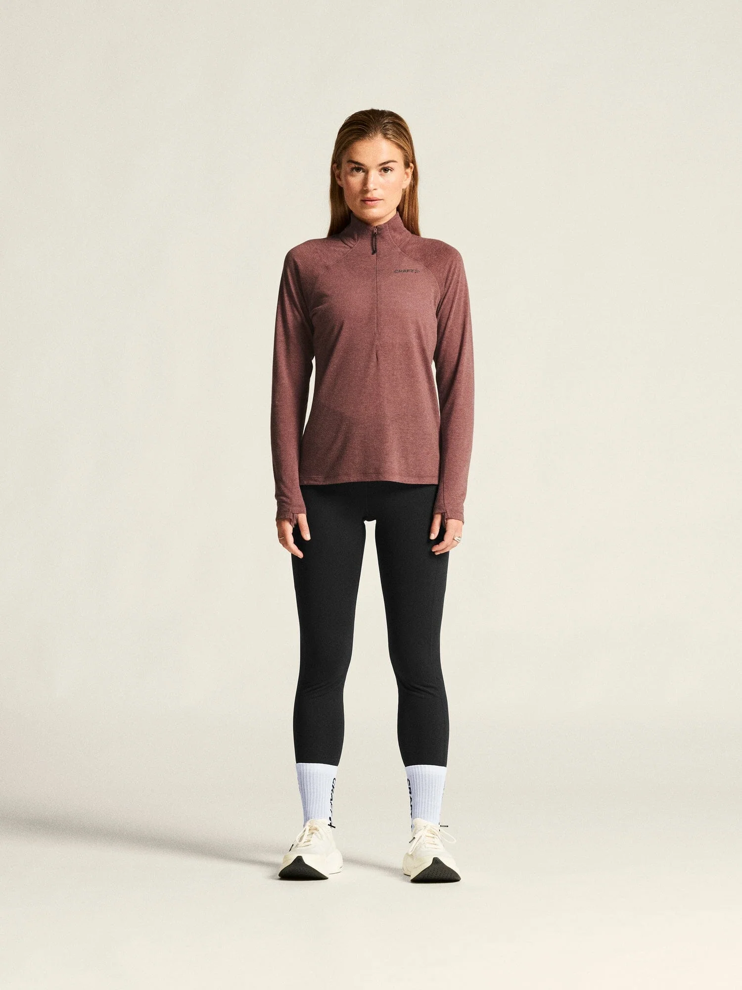 Women's ADV SubZ Wool Longsleeve Tee 3 - Rose Brown/Melange