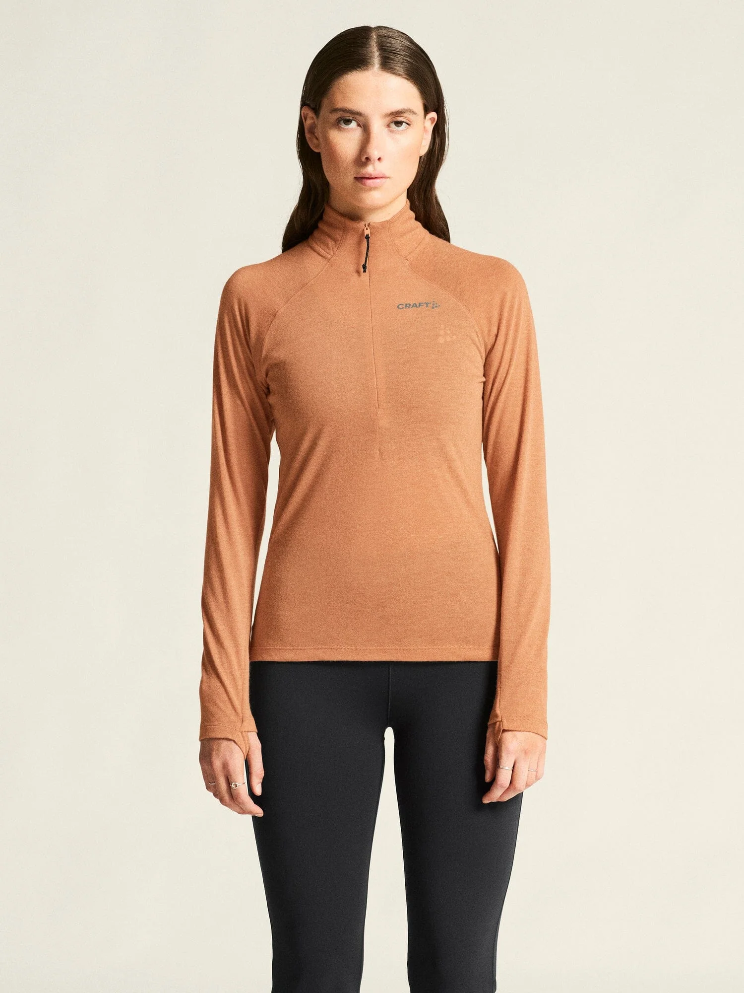 Women's ADV SubZ Wool Longsleeve Tee 3 - Syrup/Melange - Image 2
