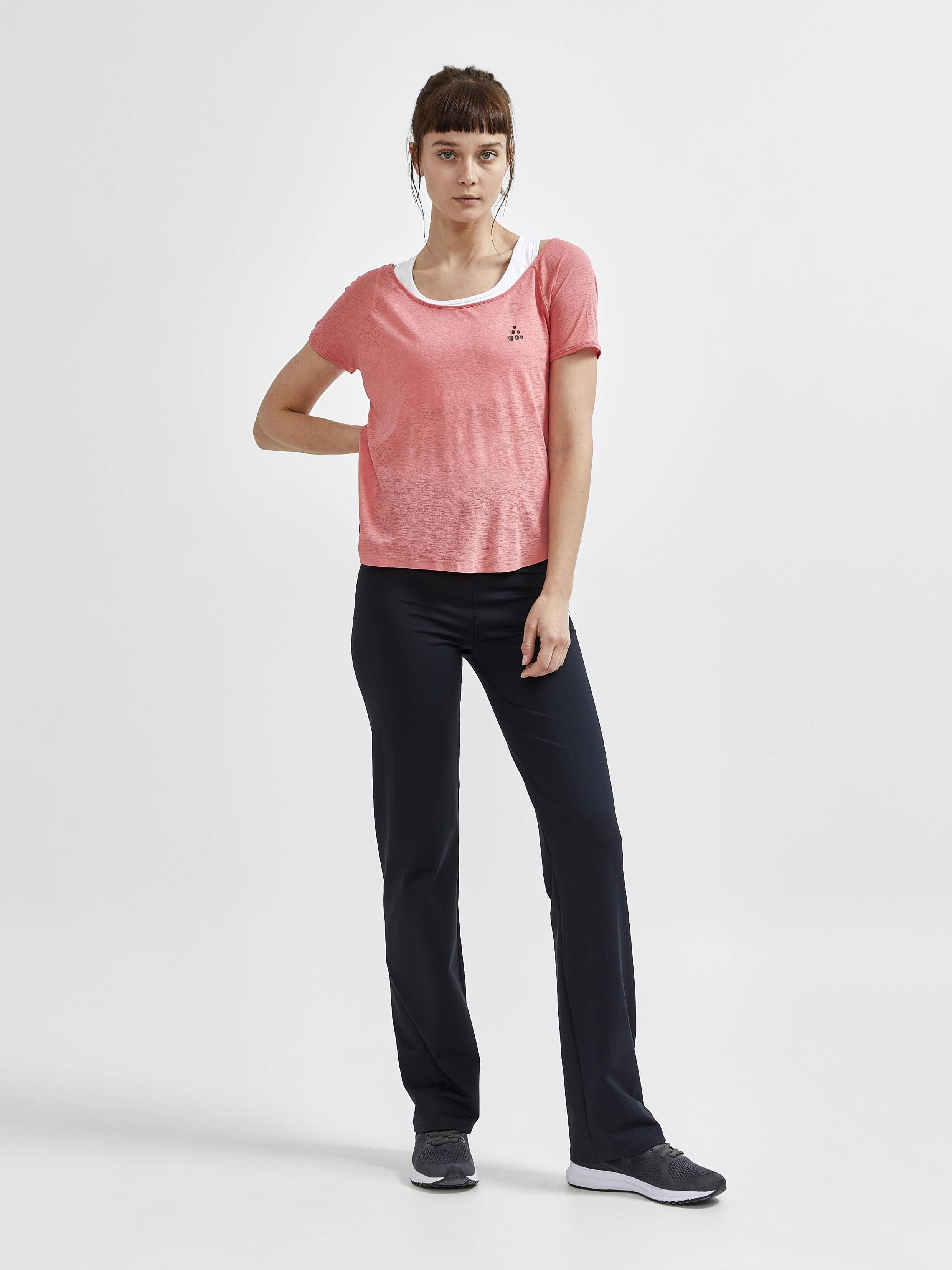 Women's Core Charge Cross Back Tee - CORAL - Image 5