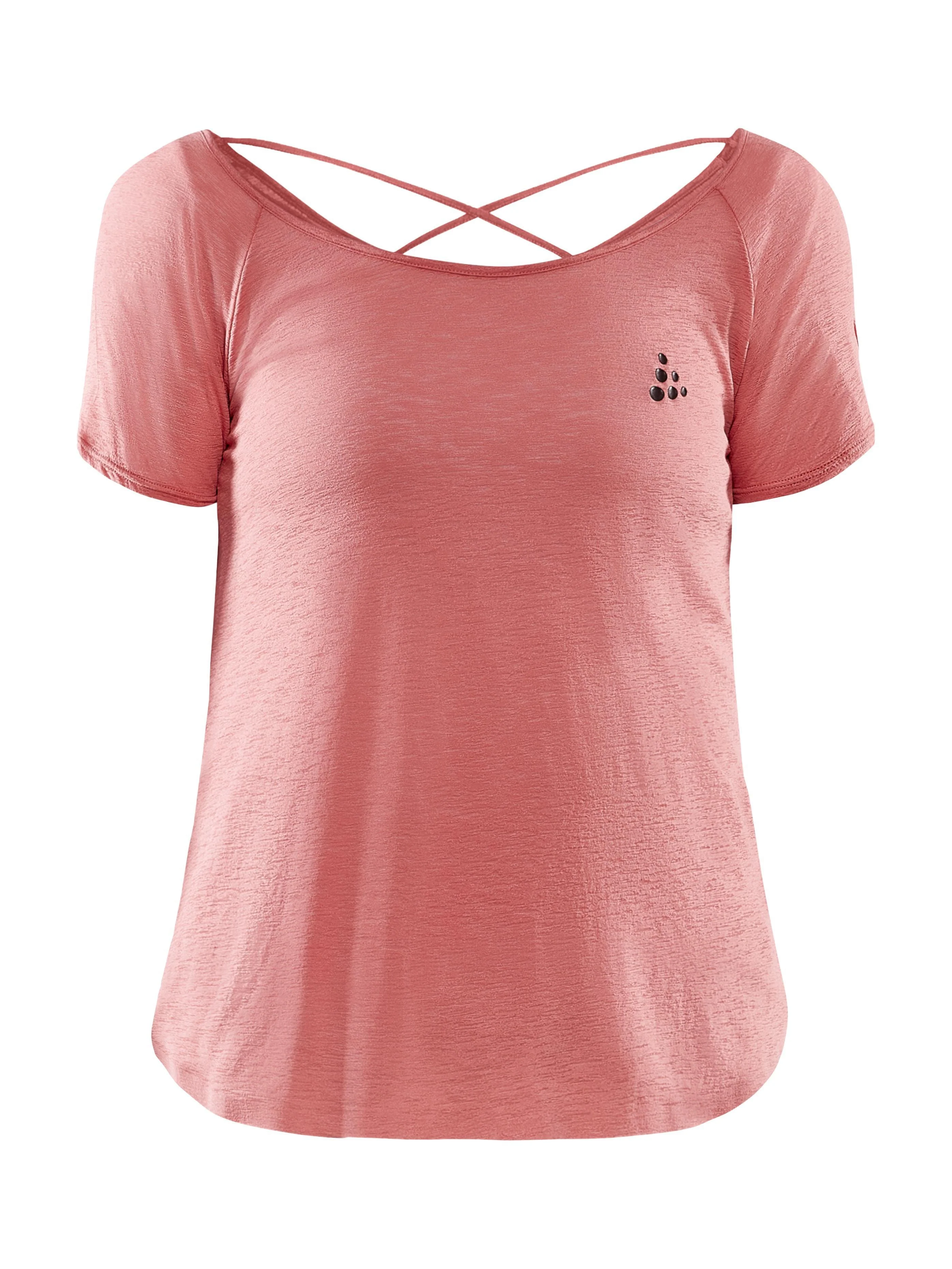 Women's Core Charge Cross Back Tee - CORAL - Image 6